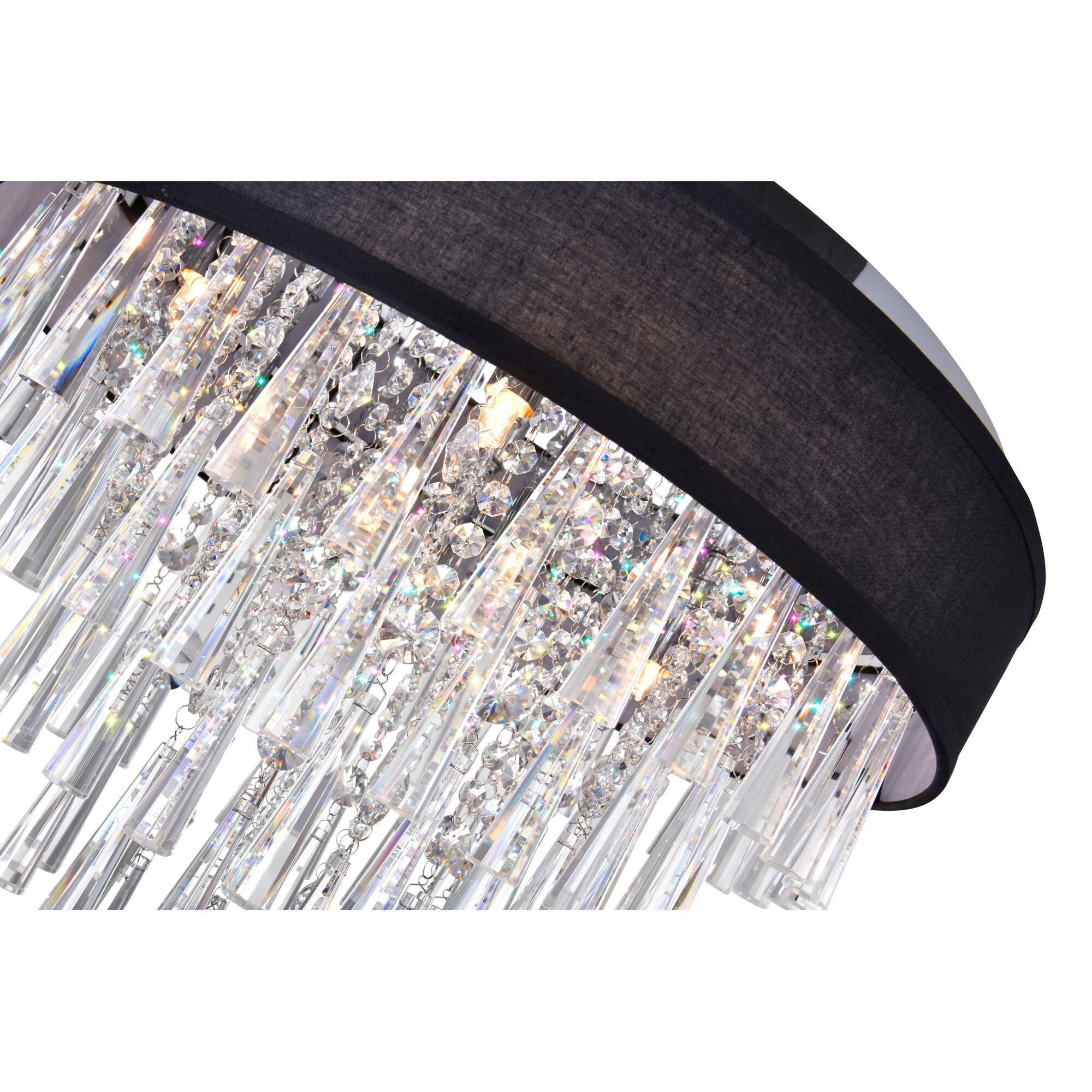 Franca 8-Light Chrome and Crystal Drum Shade Flush Mount