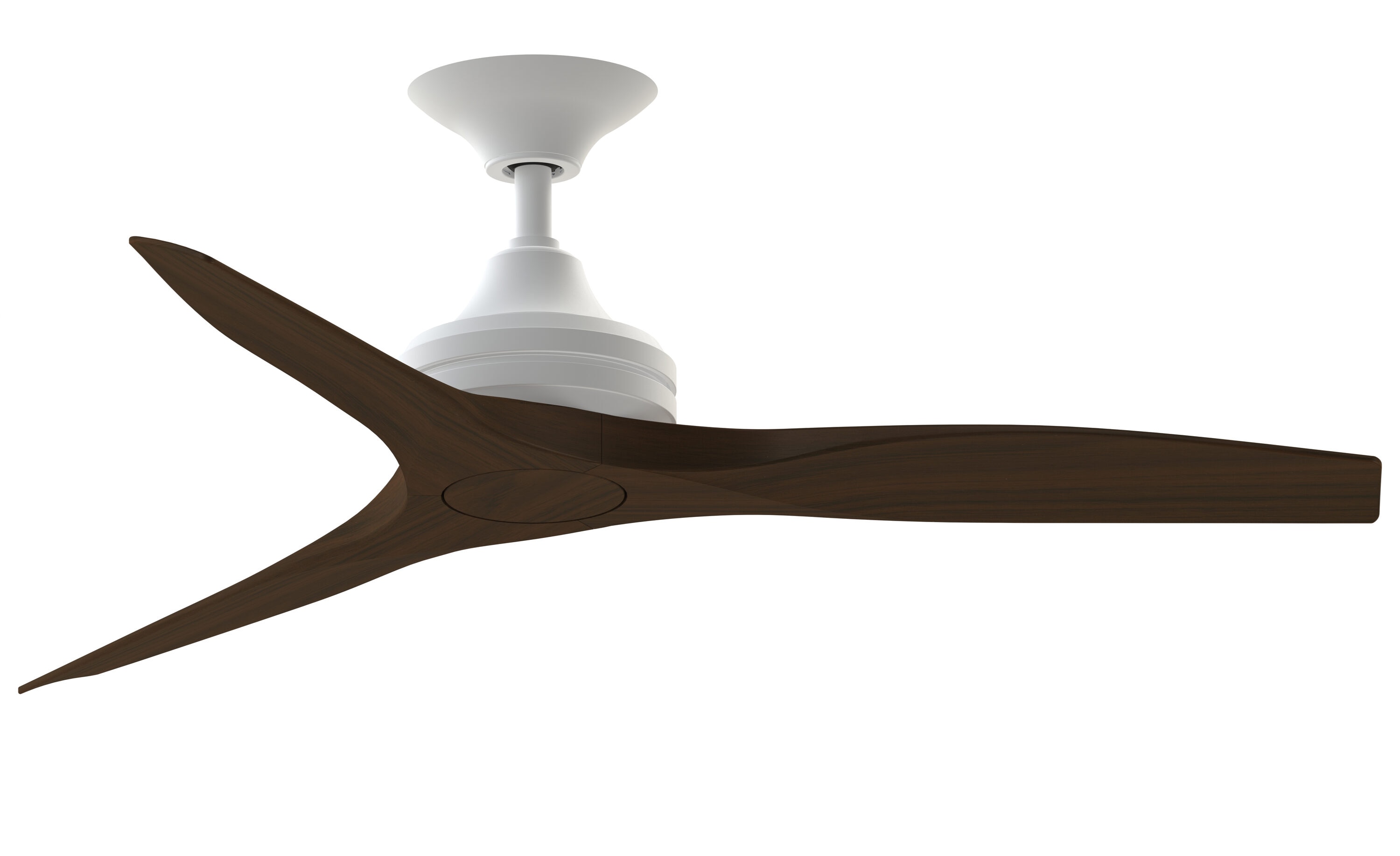 Fanimation FP6721BMW-48WK Spitfire 48-in Outdoor Matte White with Whiskey Wood Blades Propeller Ceiling Fan Light Kit Compatible - Remote Included ( 3 -Blade )