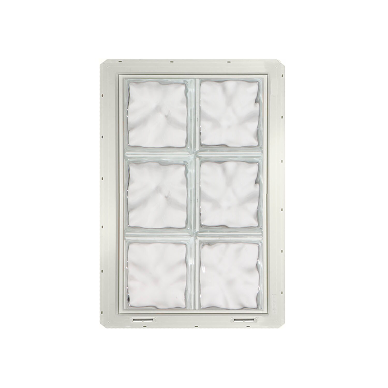 CrystaLok CL1624SDCWH Wavy Glass 16.75-in x 24.25-in Vinyl New Construction Glass Block Window