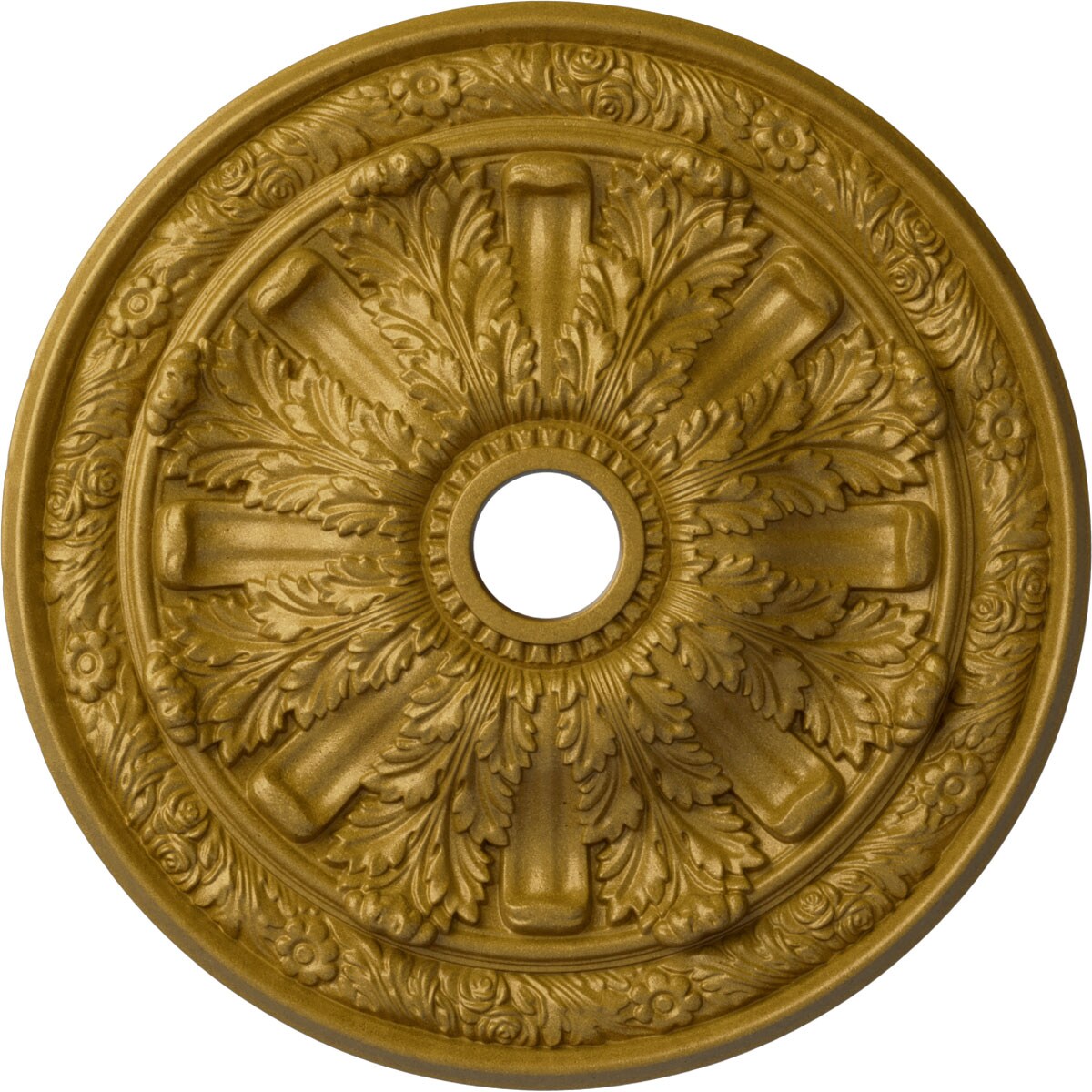 Ekena Millwork CM30FLPGS Flagstone 30-in W x 30-in L Painted Pharaohs Gold Polyurethane Whole Ceiling Medallion