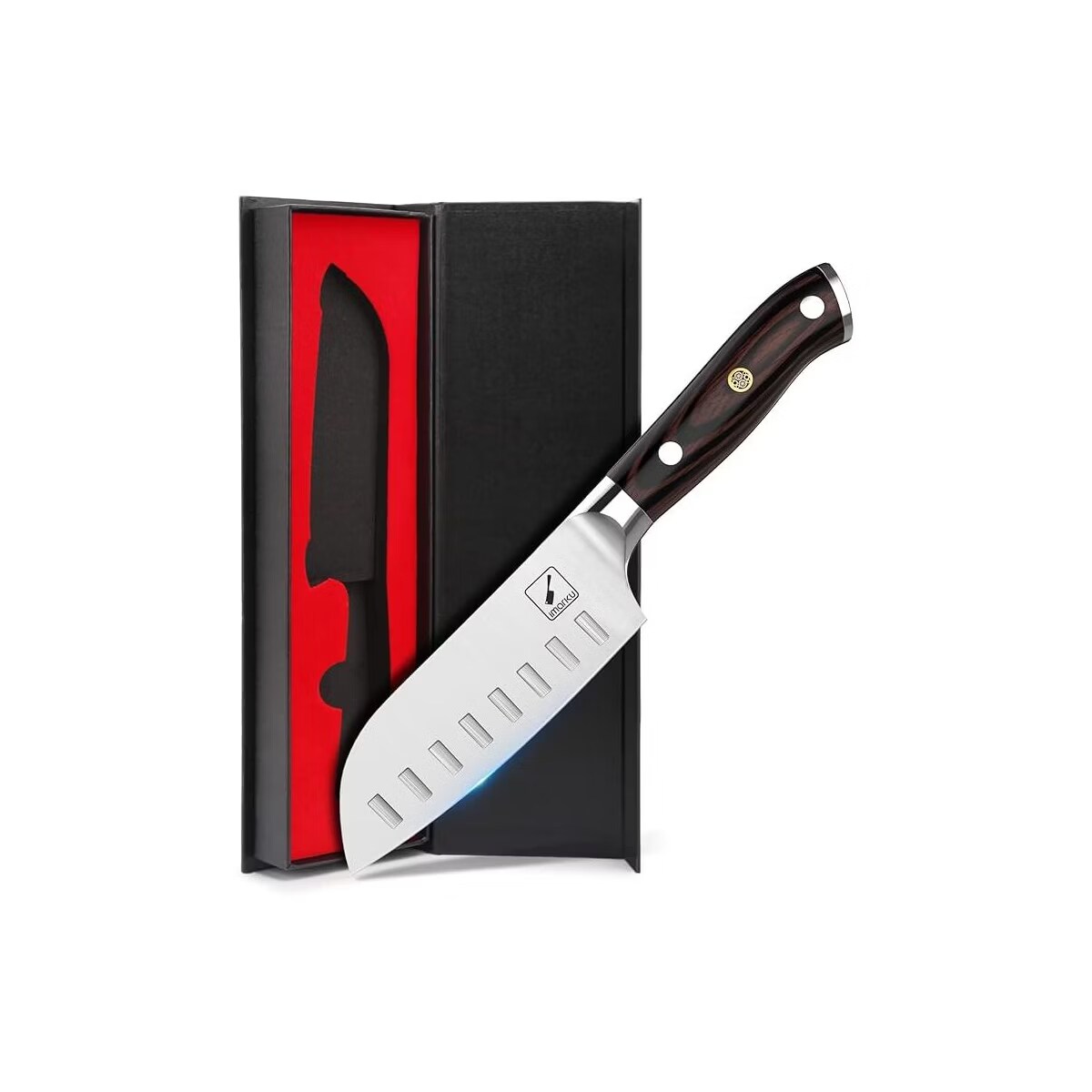 imarku  Santoku Knife Chef Knife Ultra Sharp Asian Knife Japanese SUS440A Stainless Steel Ergonomic Pakkawood Handle Kitchen Essentials