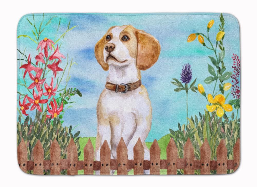 Caroline's Treasures CK1248RUG Springtime Dog 27-in x 19-in Multiple Colors/Finishes Microfiber Memory Foam Bath Mat