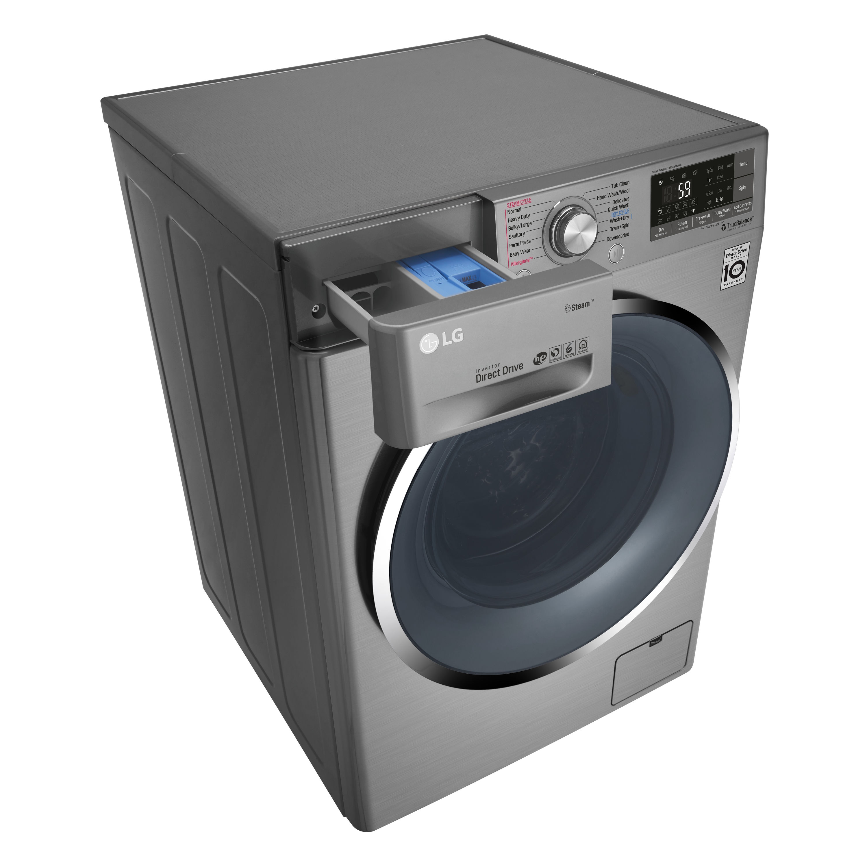 LG Enabled 2.3-cu ft Capacity Graphite Steel Ventless All-in-One Washer Dryer at Lowes.com