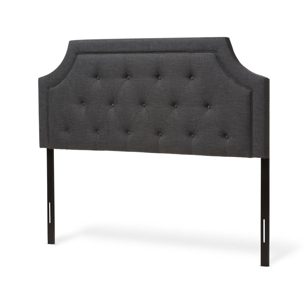 Baxton Studio 134-7263-LW Mars Charcoal King Linen Upholstered Headboard