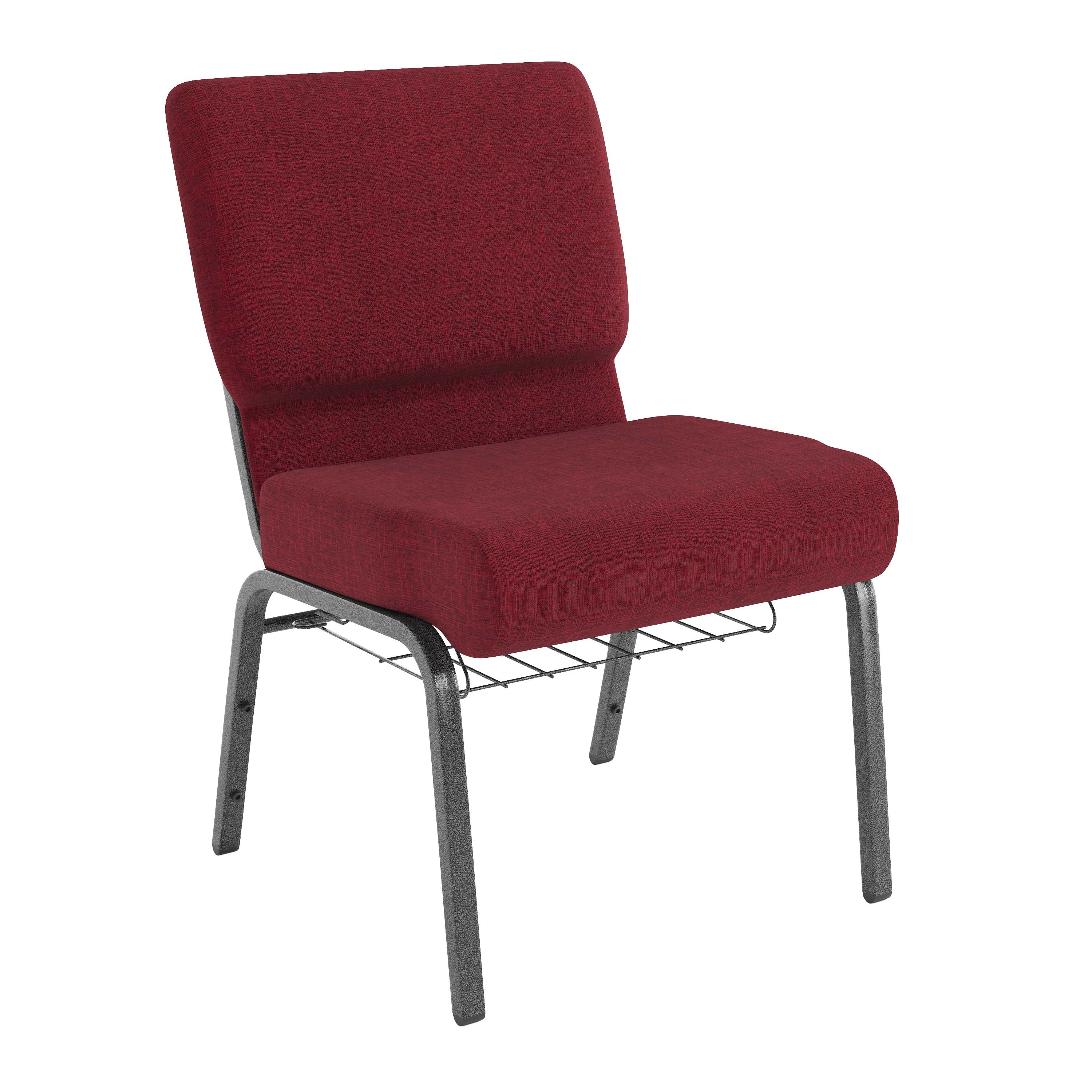 Flash Furniture 889142075776 21.25-in W Modern Crimson Fabric/Silver Vein Frame Accent Chair