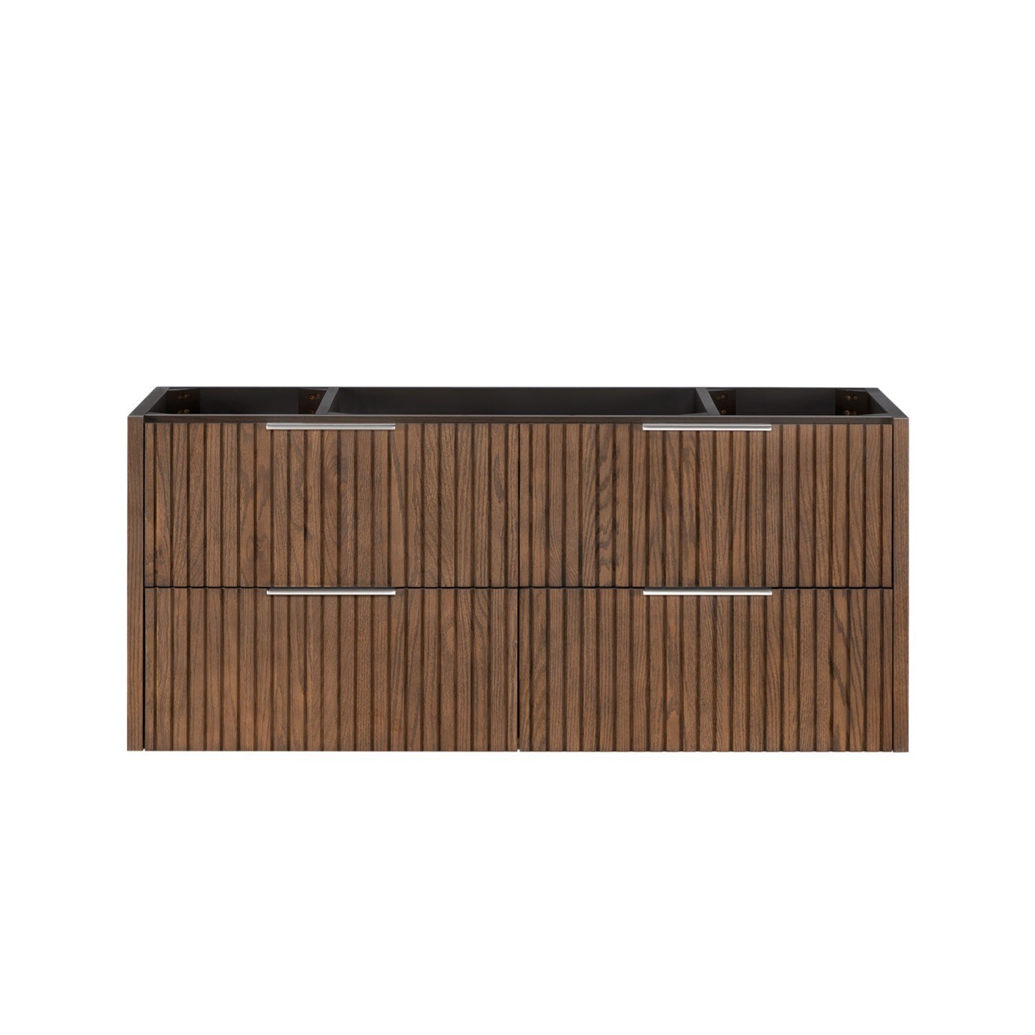 ARIEL Lucia 48-in Brown Oak Bathroom Vanity Base Cabinet without Top
