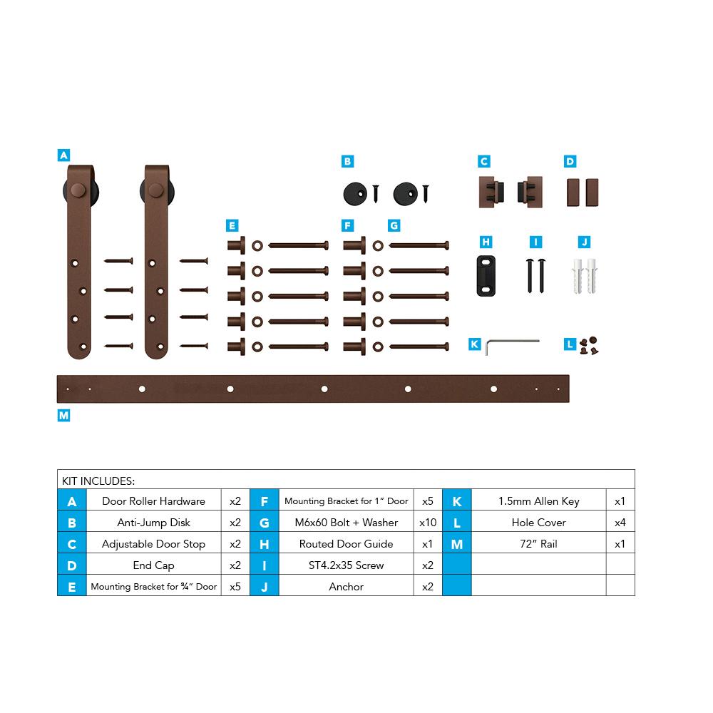 Architectural Products by Outwater 3P5.7.00056 Barn-Door-Roller-Kits - View #2