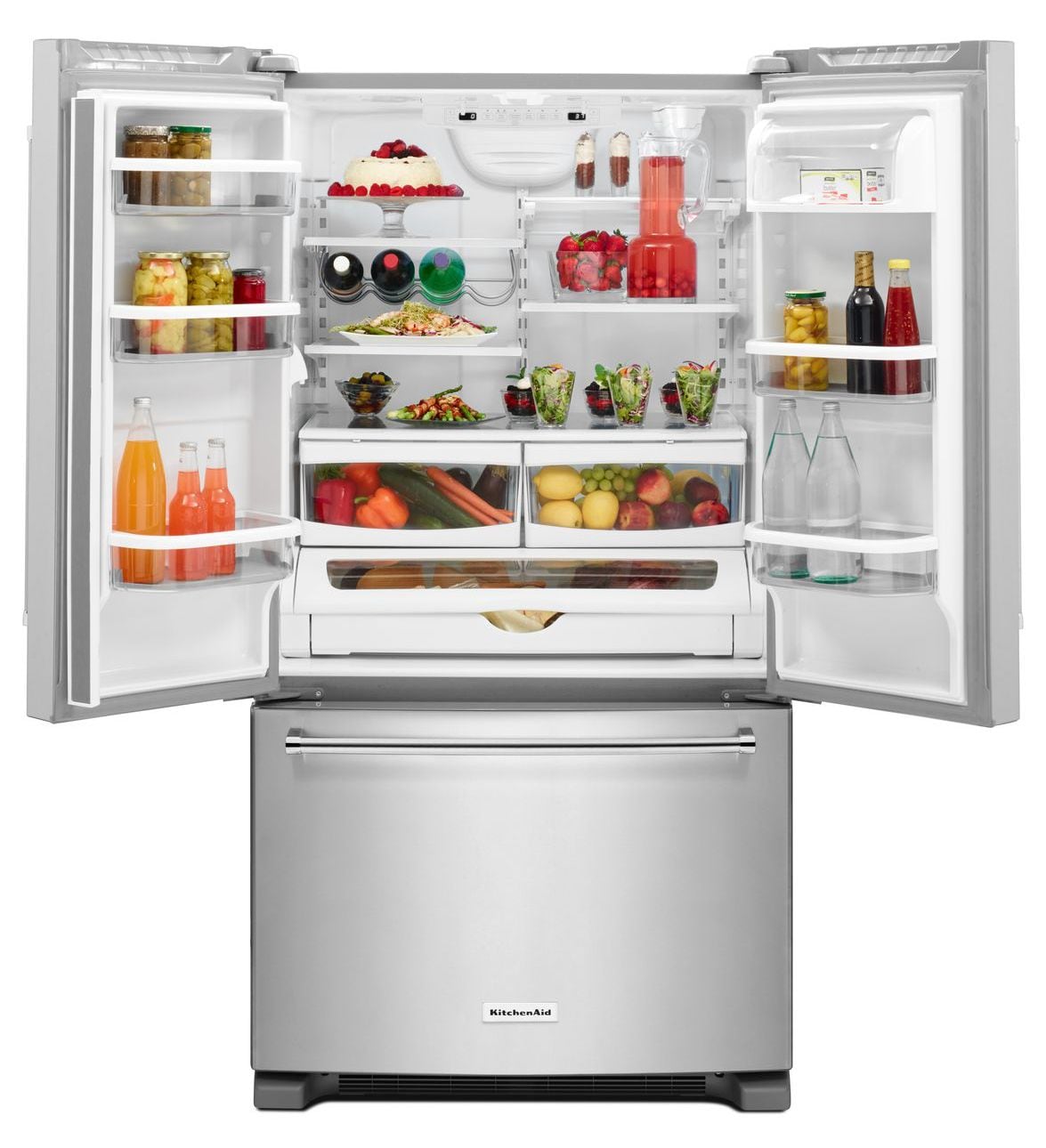 kitchenaid 25.2 cu ft french door refrigerator white