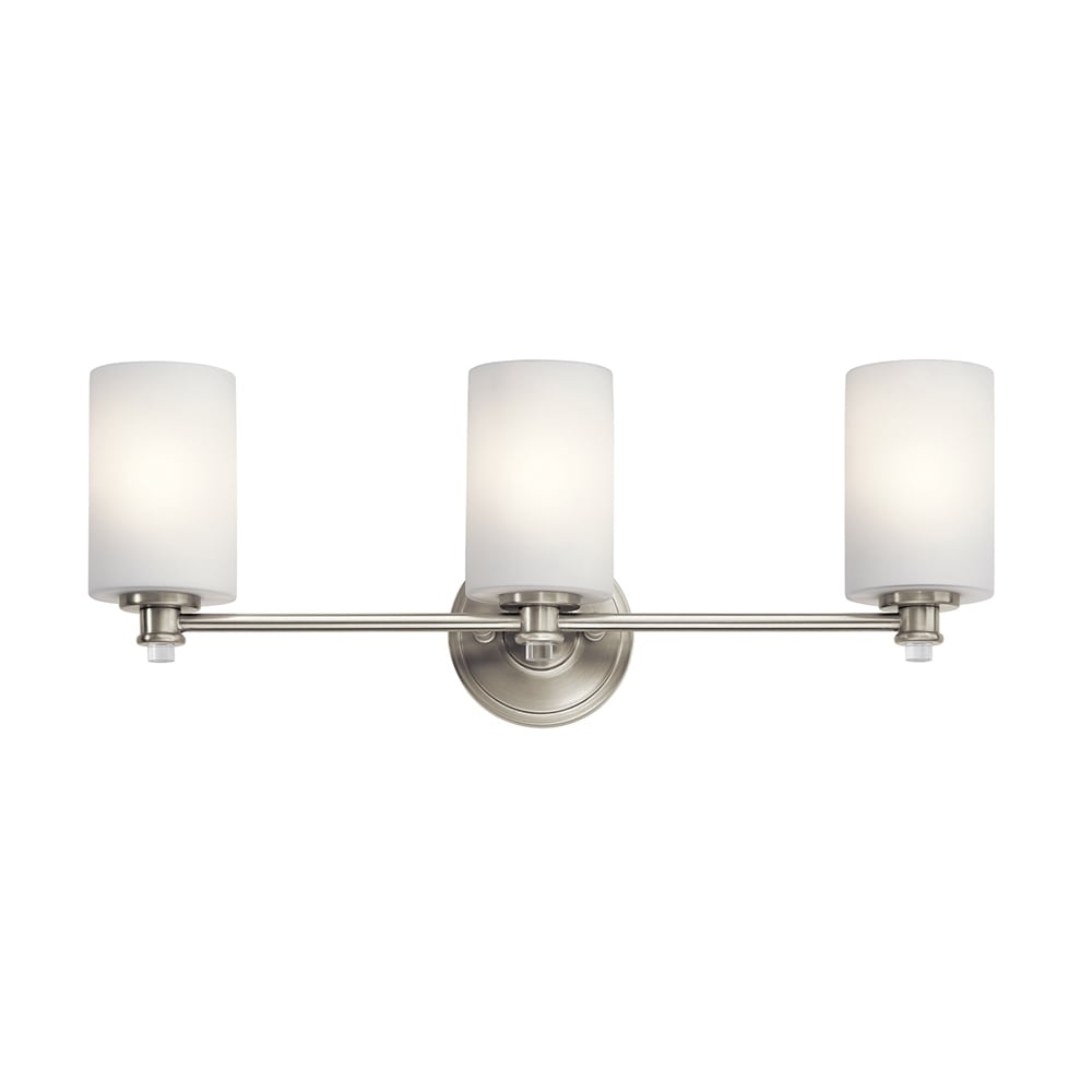 Kichler Joelson 24-in 3-Light Brushed Nickel Transitional Vanity Light ...