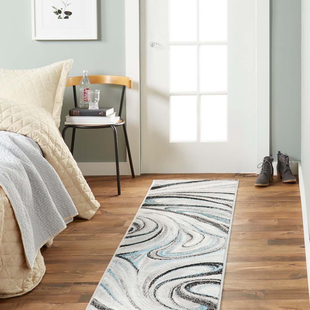 Home Dynamix 4-211-996 Boho Odette 2 x 7 (ft) Loomed Polypropylene Gray Rectangular Indoor Abstract Mid-Century Modern Runner rug