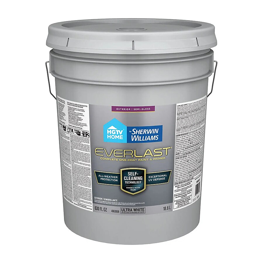 HGTV HOME by Sherwin-Williams Everlast Ultra White/Base1 Semi-Gloss Exterior Tintable Paint (Actual Net Contents: 630-fl oz) HGTV HOME by Sherwin-Williams Everlast Ultra White/Base1 Semi-Gloss Exterior Tintable Paint (Actual Net Contents: 630-fl oz)