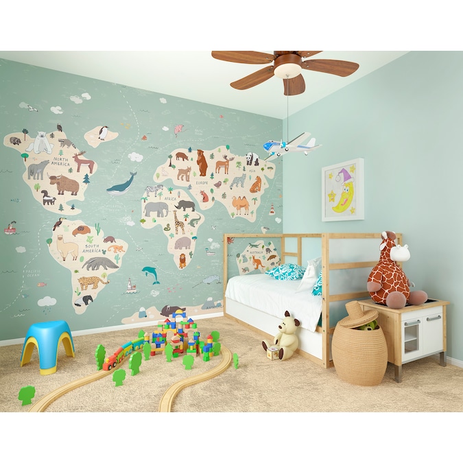 Map Wall Mural, Ceiling Fans For Children’s Rooms