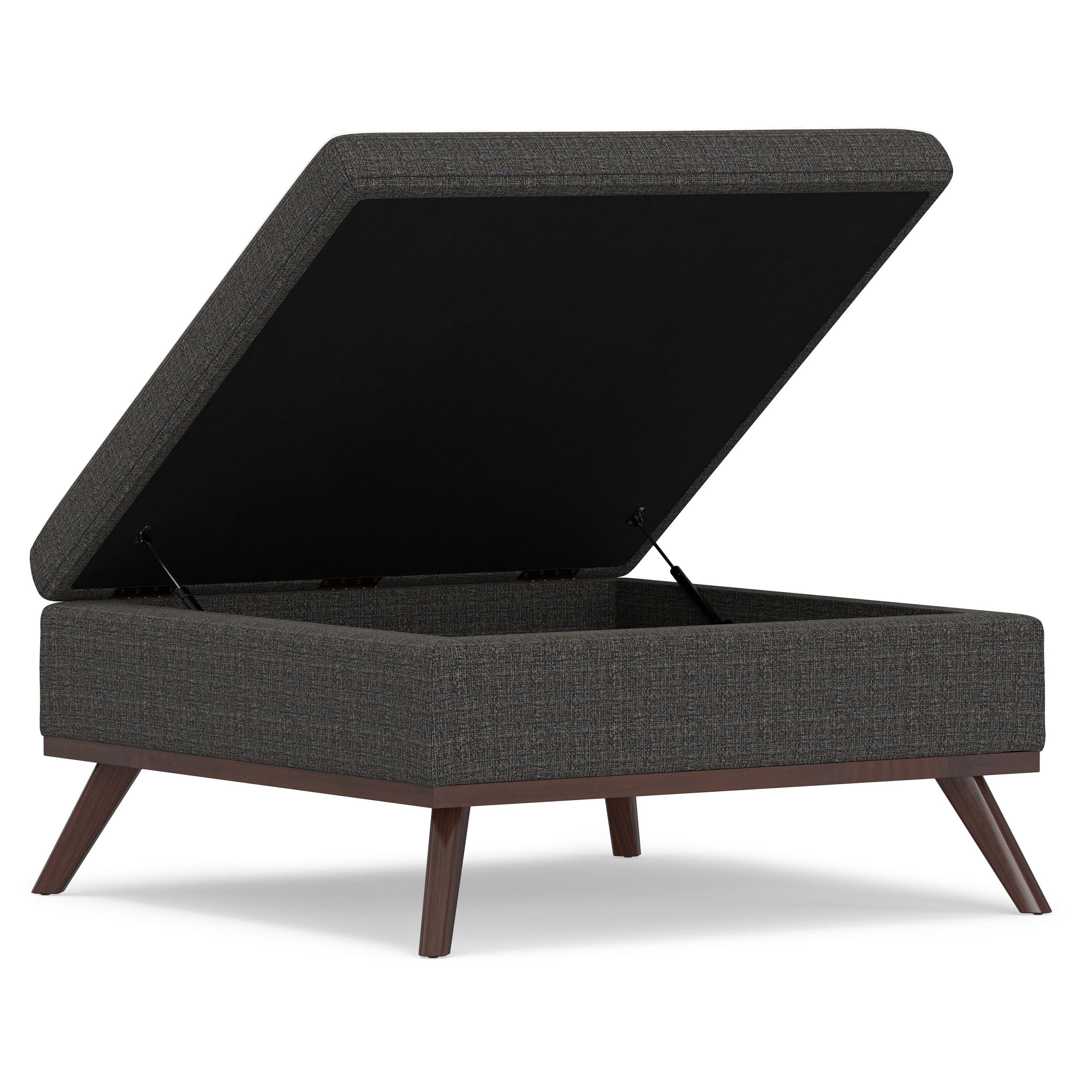 Owen Mid Century Ebony Square Storage Ottoman