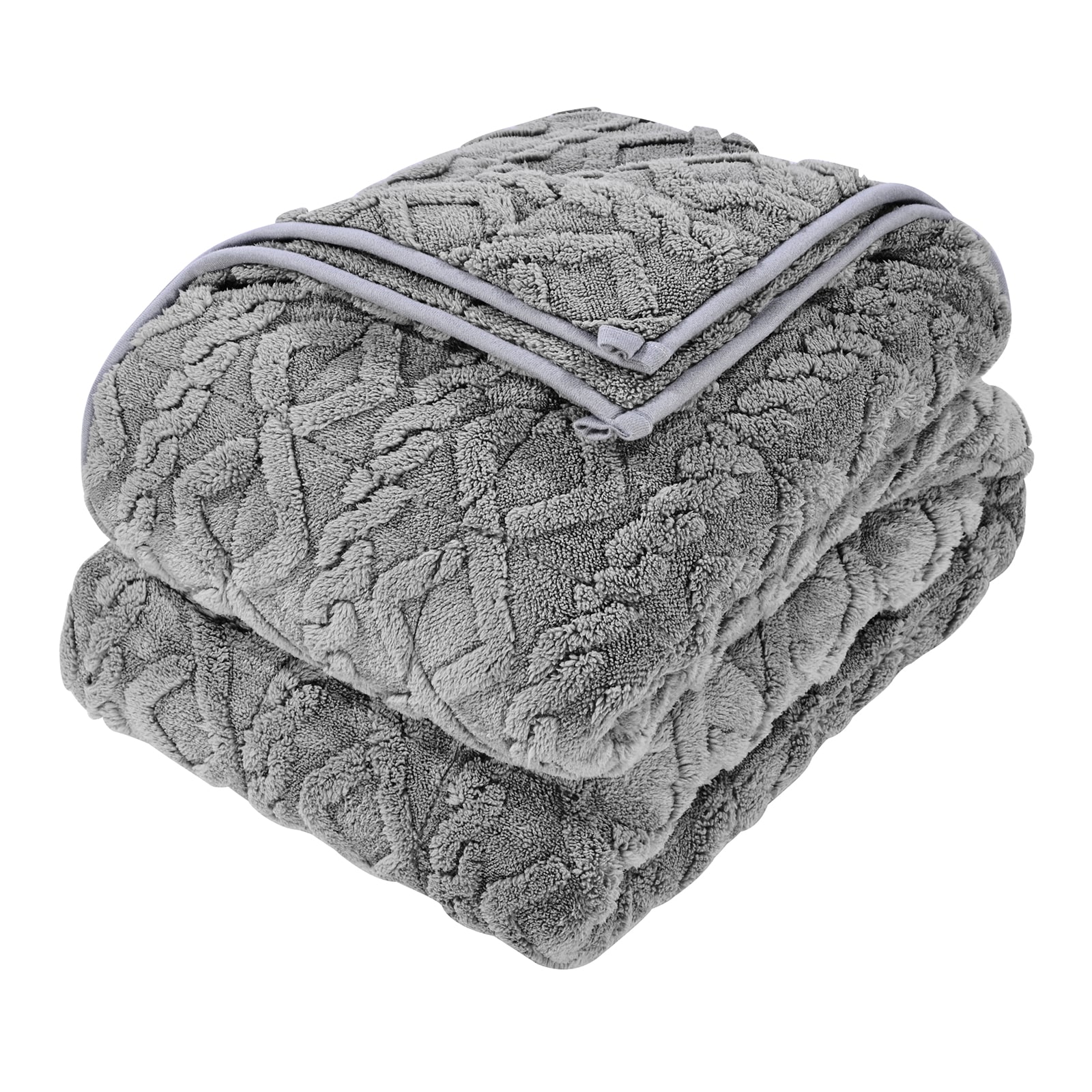 GIVIMO 20-lb Weighted Blanket Queen 60-in x 80-in Sherpa Fleece with Glass Bead Fill and 8 Tie-Down Loops Gray