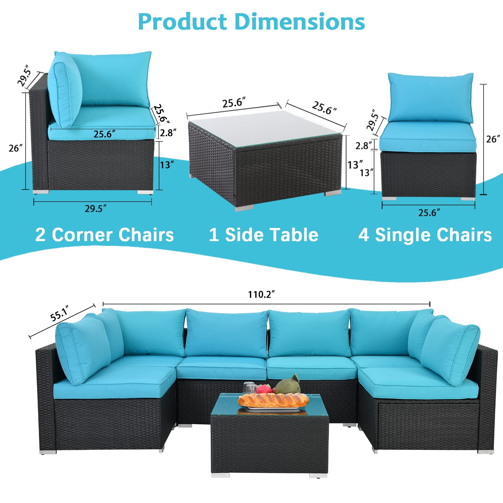 CESICIA R18-4P-GY Patio-Conversation-Sets - View #3