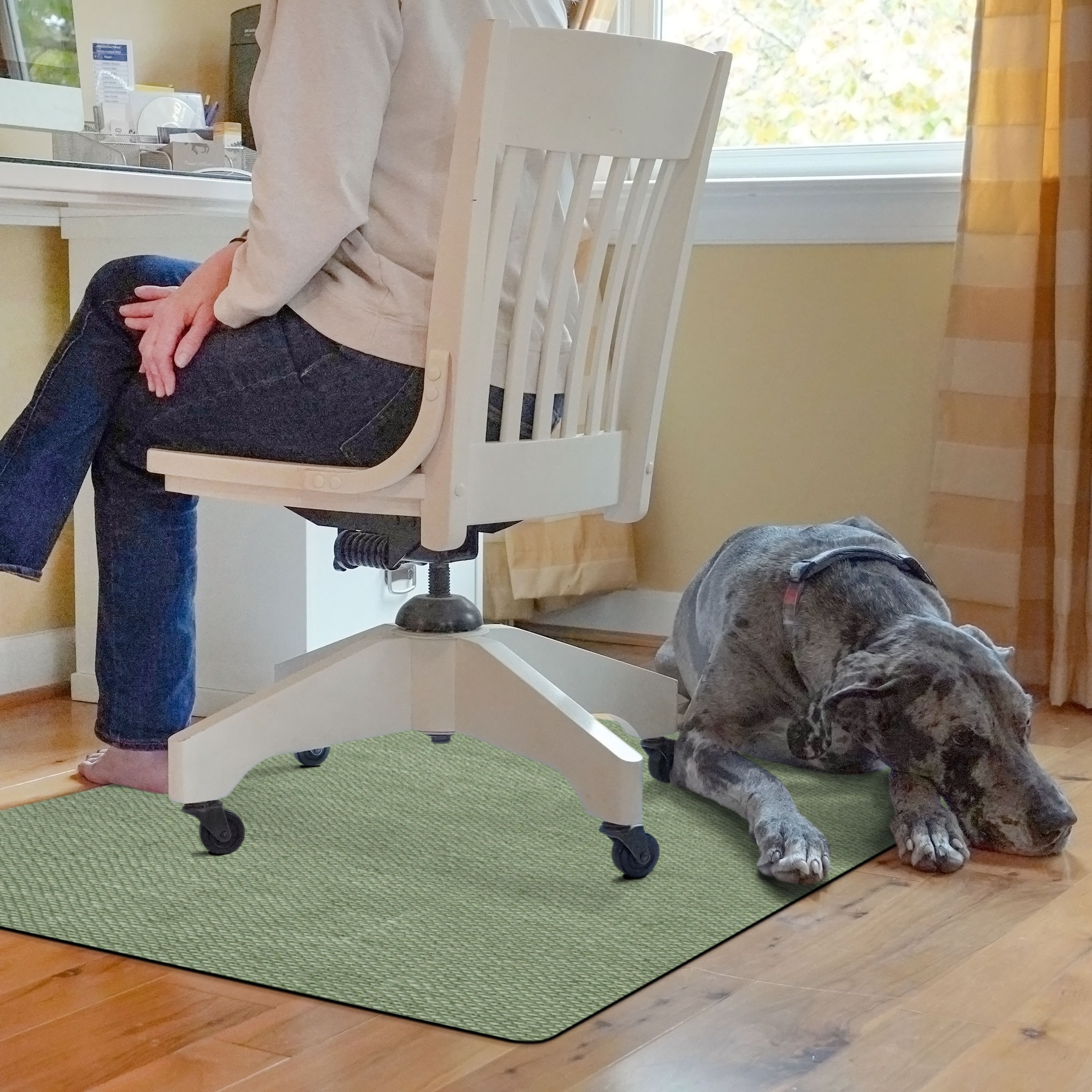 Bungalow Flooring 2285050034 3-ft x 4-ft Sage Polyester Rectangular Indoor Decorative Chair mat