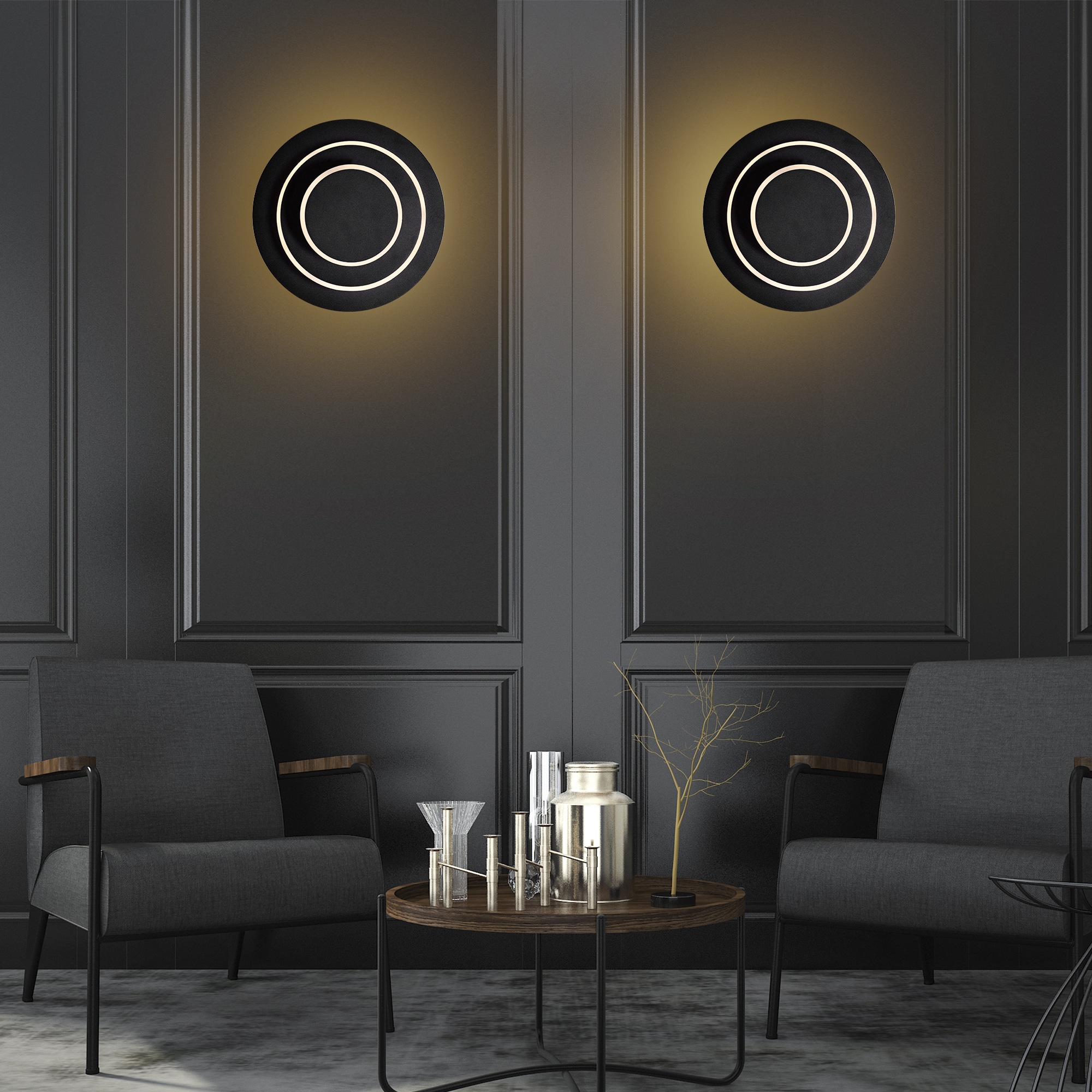 CWI Lighting 1239W9-101 Private I 9-in W 1 -Light Matte Black Integrated LED Wall Sconce