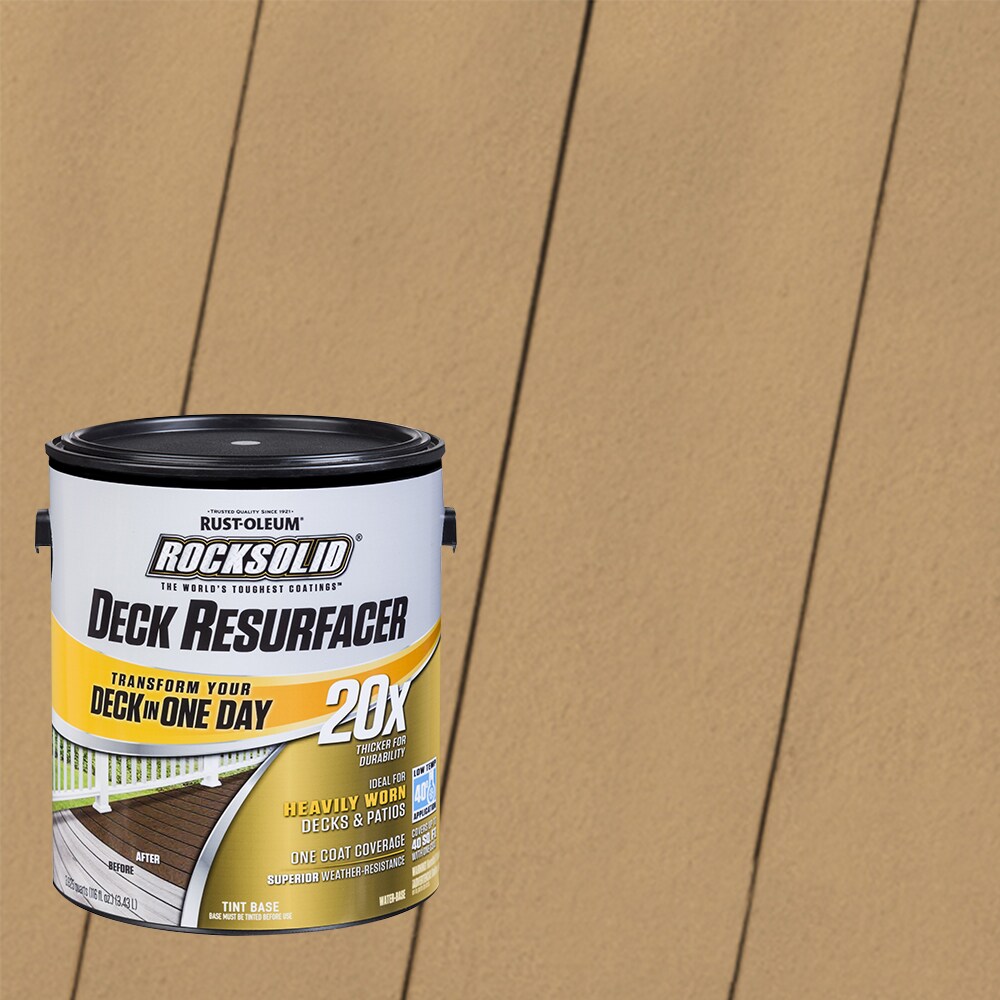 Rust-Oleum 319406T RockSolid 20X Deck Resurfacer Pre-Tinted Sandstone Solid Exterior Wood Stain and Sealer in One ( 1-gallon )