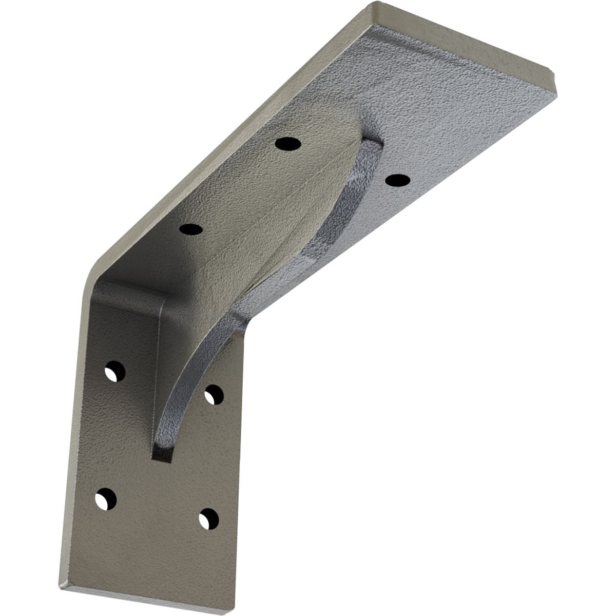 Ekena Millwork BKTM02X06X03EBHSV Embrey 6-in x 2-in x 3.75-in Gray Steel Mounting bracket