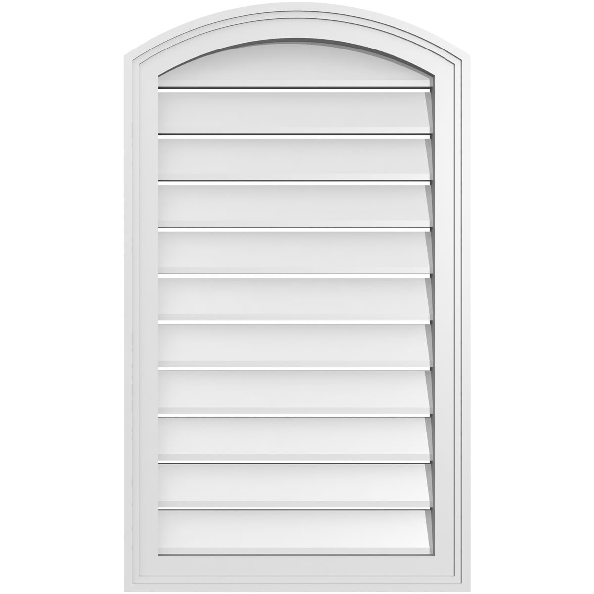 Ekena Millwork GVPAR20X3402SF 20-Inches x 34-Inches Off-white Round top PVC Gable Louver Vent