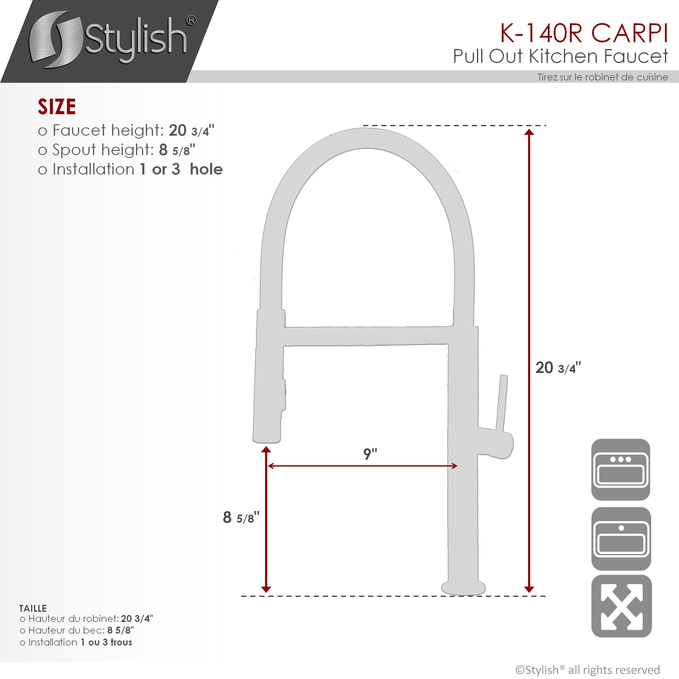 Stylish K-140R Kitchen-Faucets - View #3