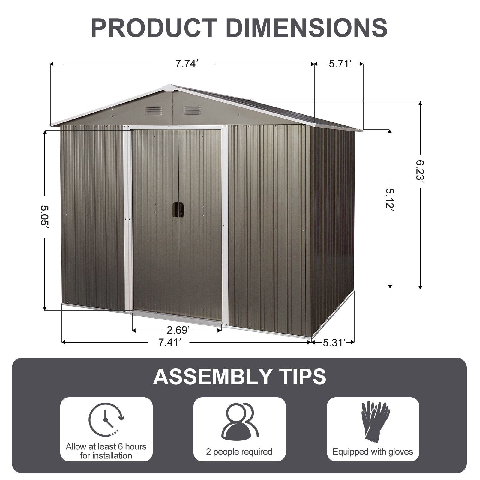 Mondawe MD-WWC46752 Metal-Storage-Buildings-Sheds - View #9