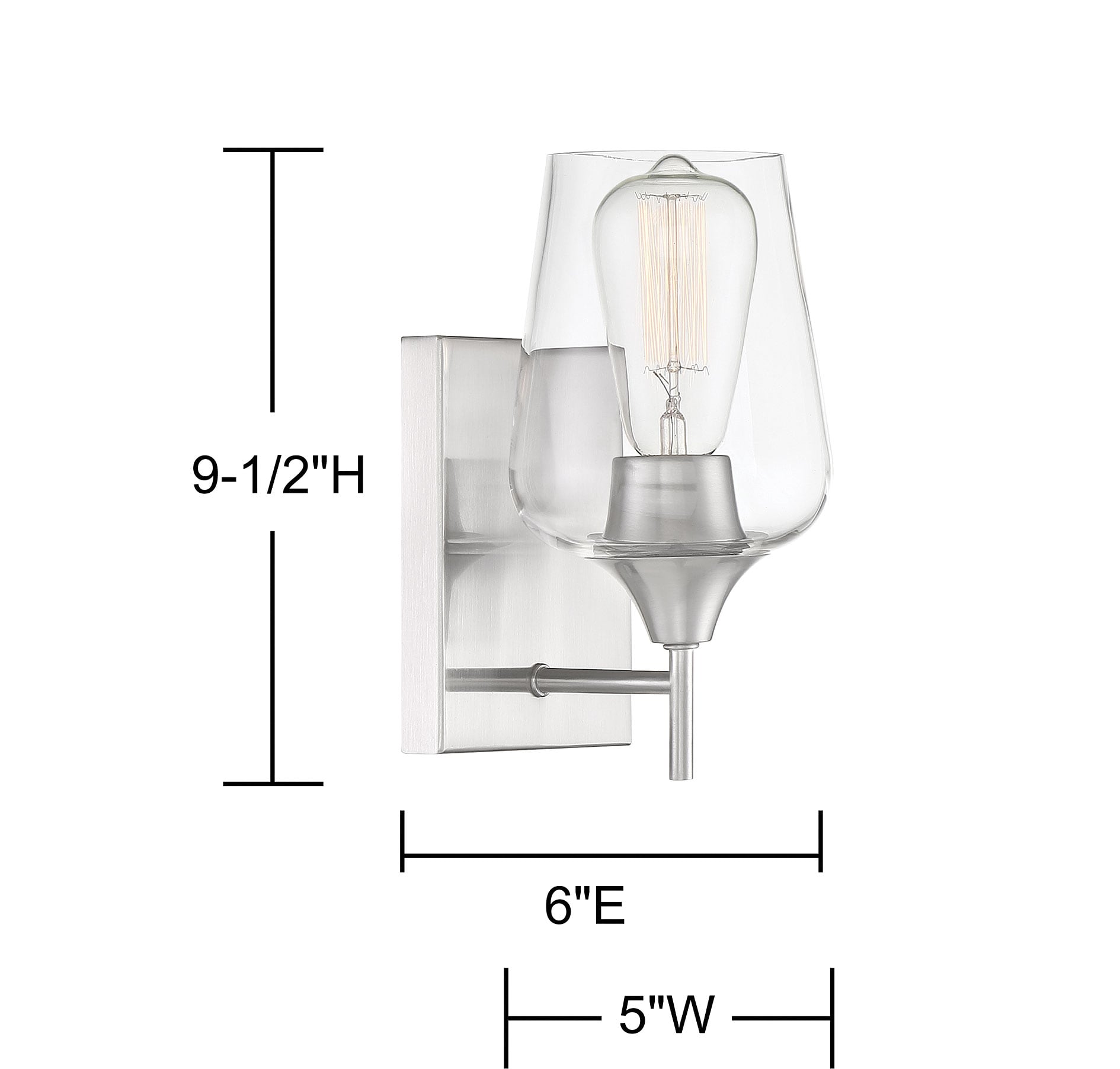 Nickel Dimmable Direct Wired Electric Wall Sconce
