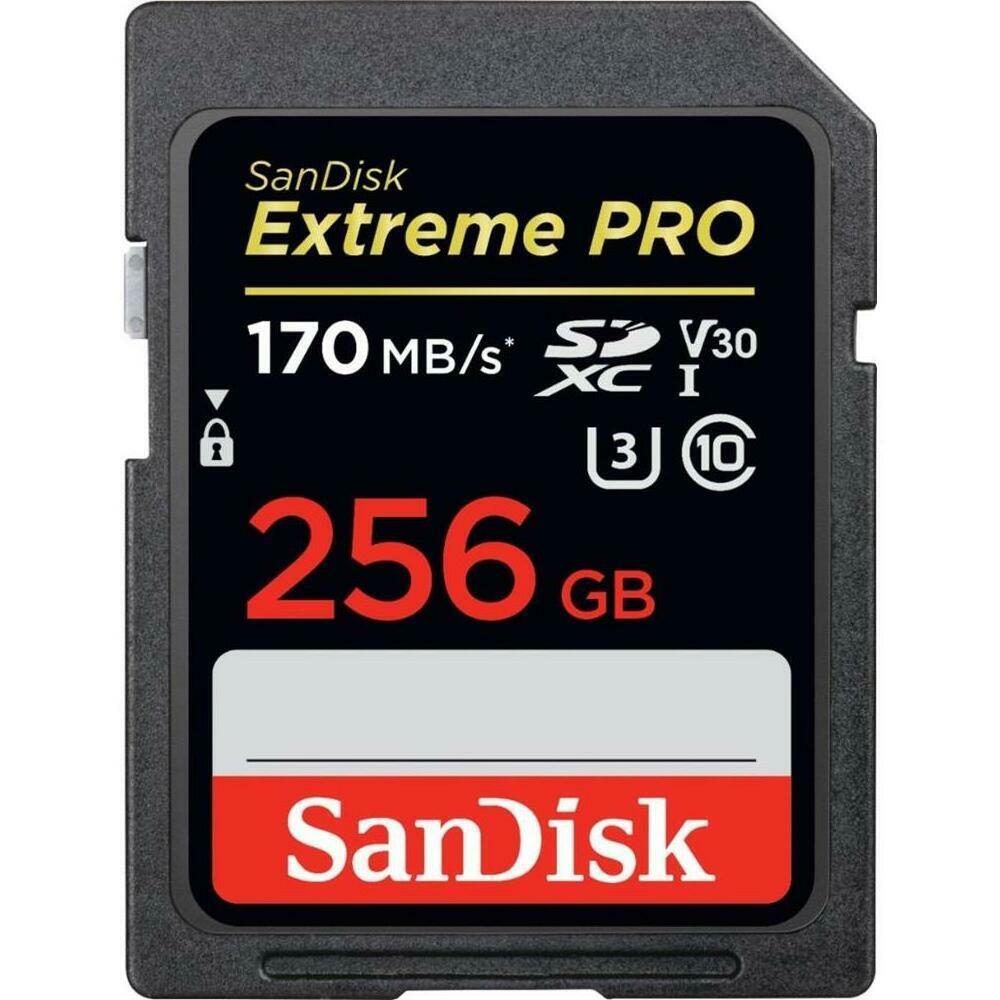 SanDisk ATECH54320  SDSDXXY-256G-ANCIN 256GB Extreme Pro UHS-I SDXC Memory Card- 170mbps