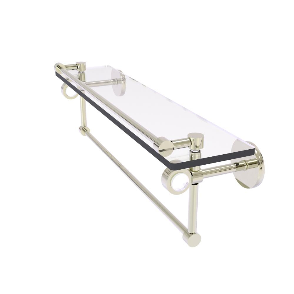 Allied Brass CV-1TB-22-GAL-PNI Clearview Polished Nickel Wall mount Bathroom Shelf ( 22-in x 6.7-in x 5-in )