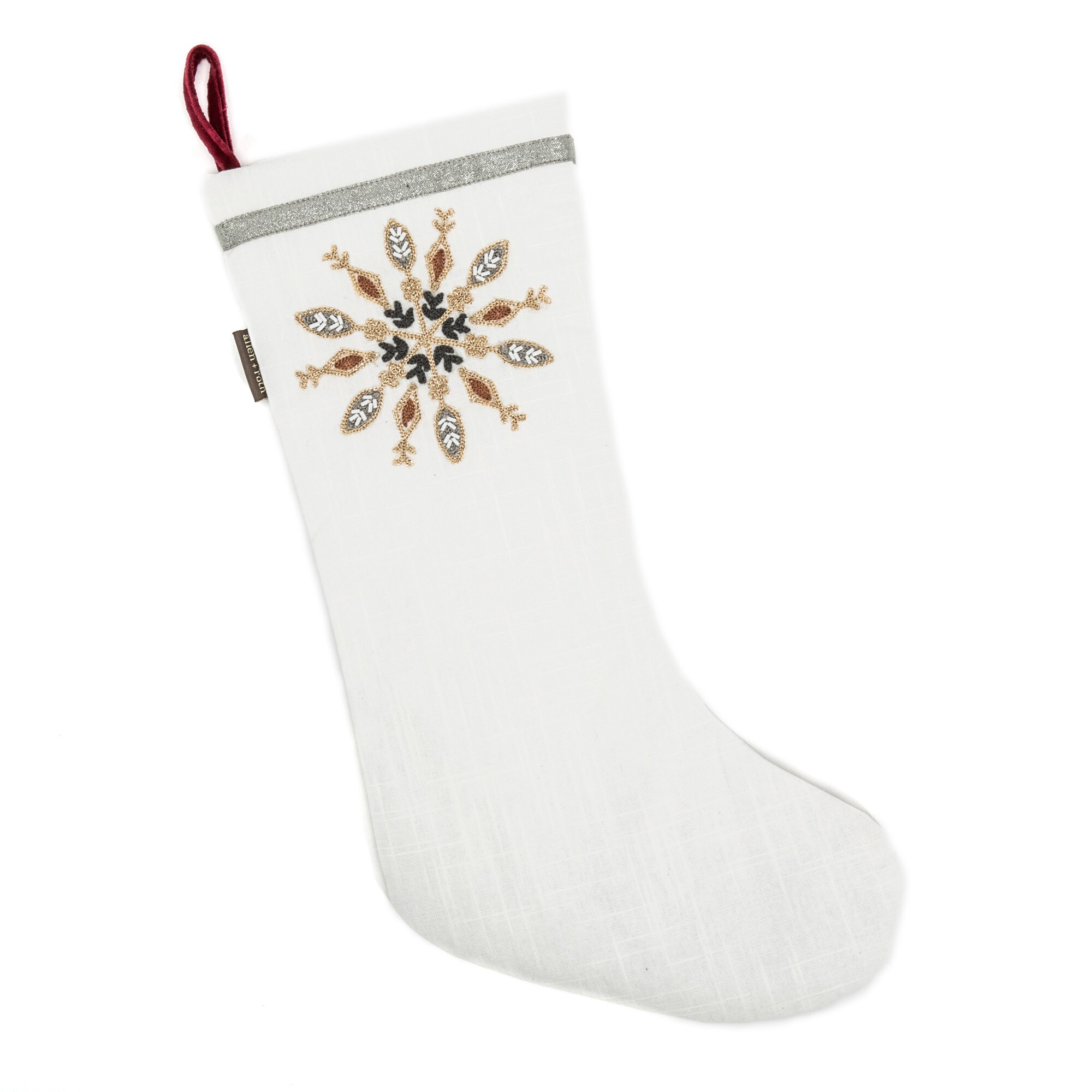 Glitzhome 24-in White Knit Christmas Stocking