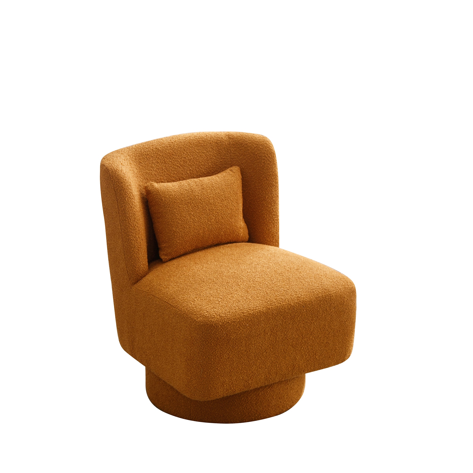 CESICIA ZLH-30 Modern Caramel Boucle Swivel Accent Chair