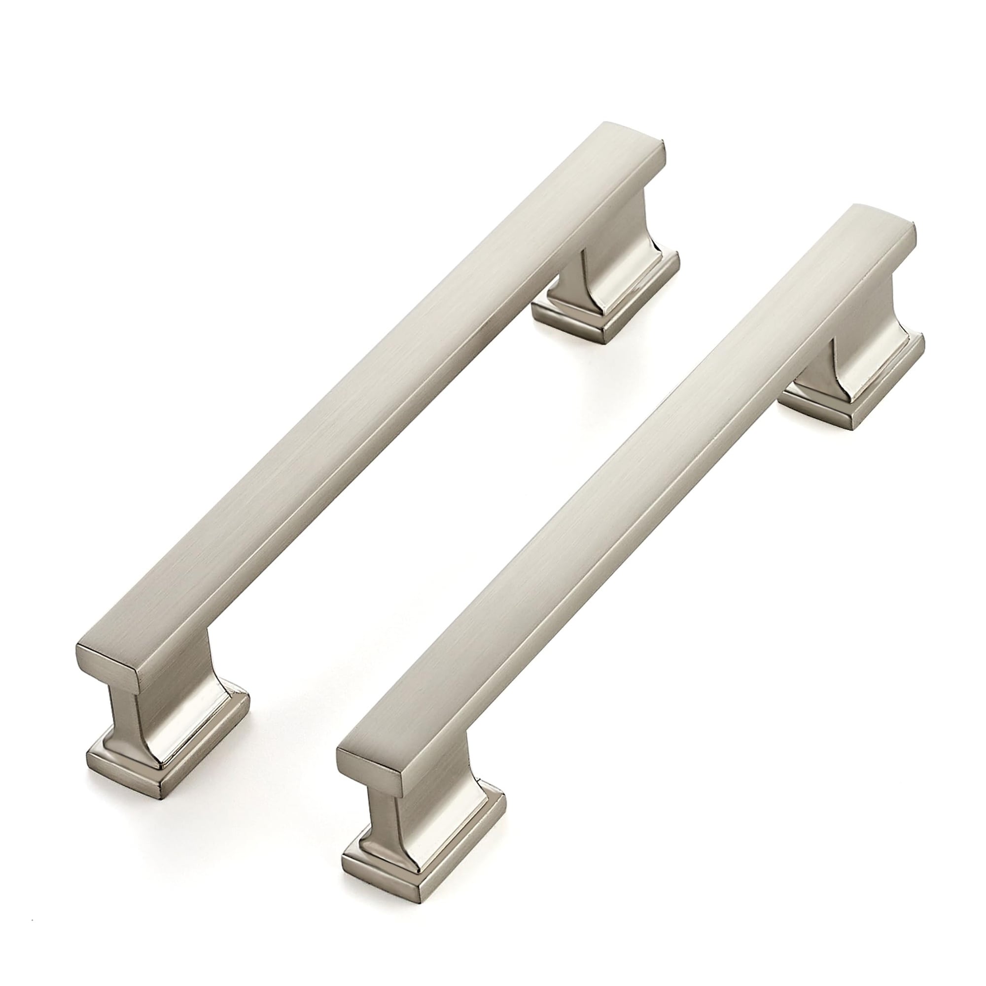 KHKFY  10 Pack 5 Inch Brushed Nickel Cabinet Pulls Solid Zinc Alloy Kitchen Drawer Handles Heavy Duty Cupboard Hardware with Screws for Cabinets