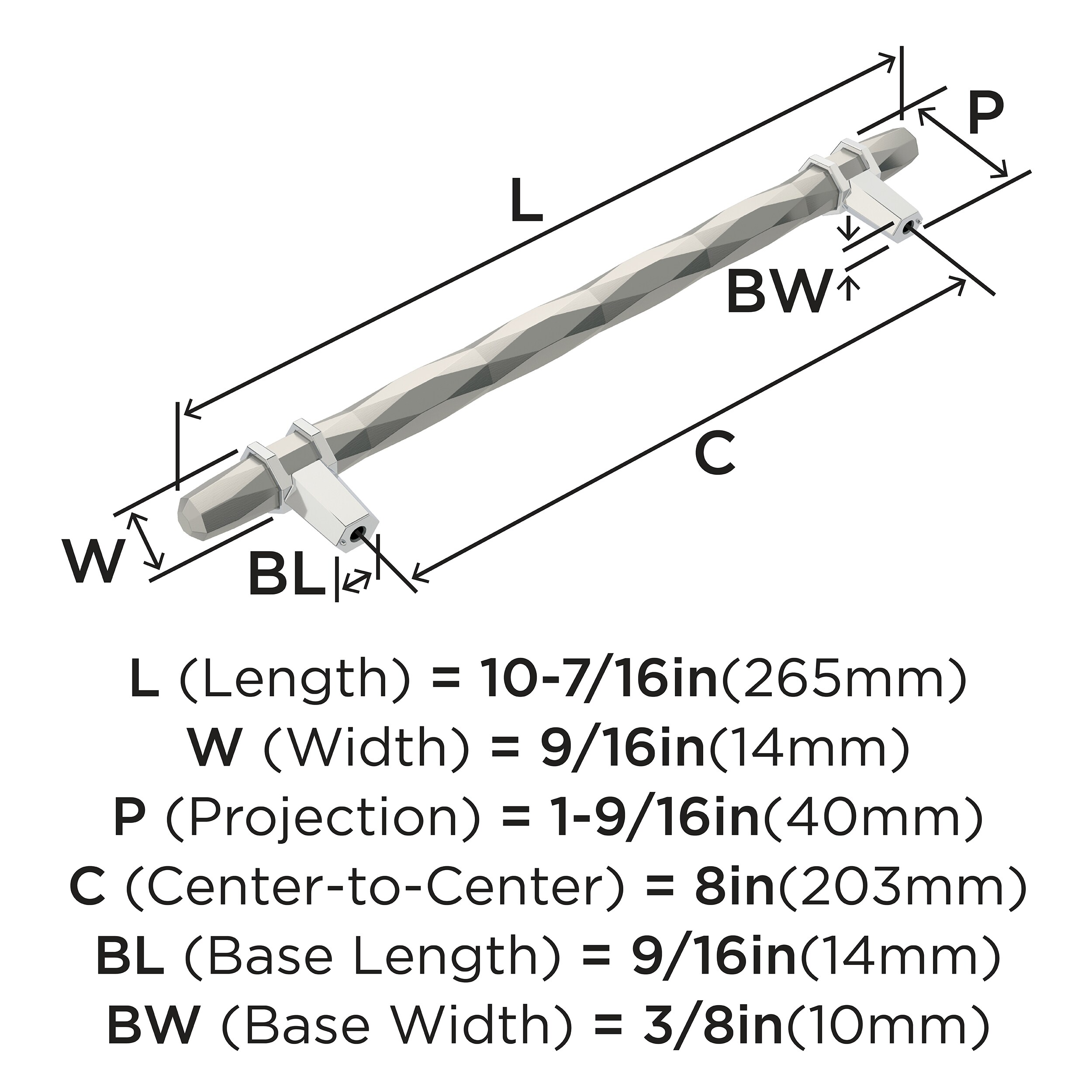 Brushed Nickel Modern Cabinet Bar Pull with Mounting Hardware