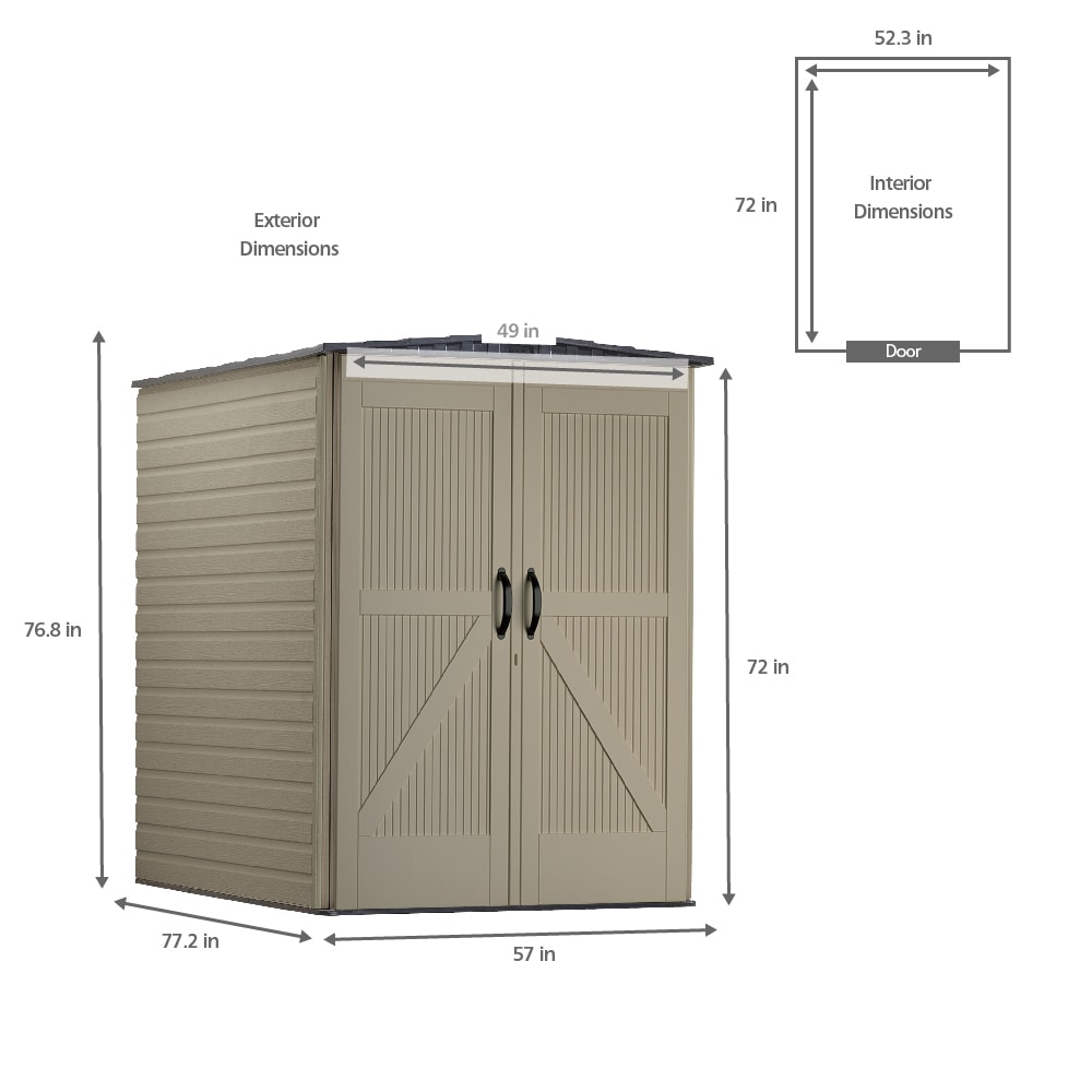  Rubbermaid Outdoor Small Vertical Resin Storage Shed