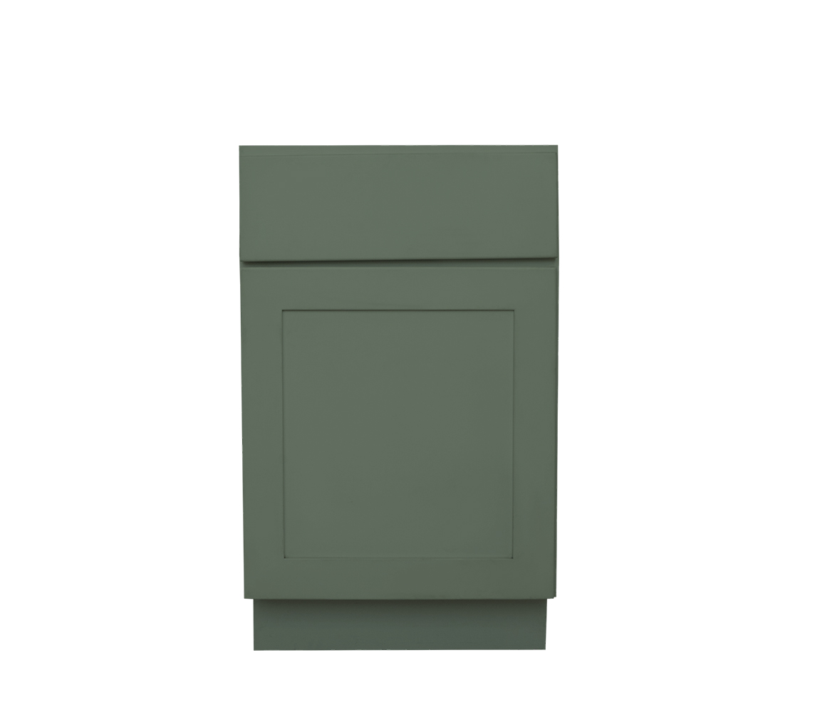 RELIABILT LS-SB-B24R Monroe 24-in W x 34.5-in H x 24-in D Basil Green Base Ready to assemble Plywood Cabinet (Recessed Panel Shaker)