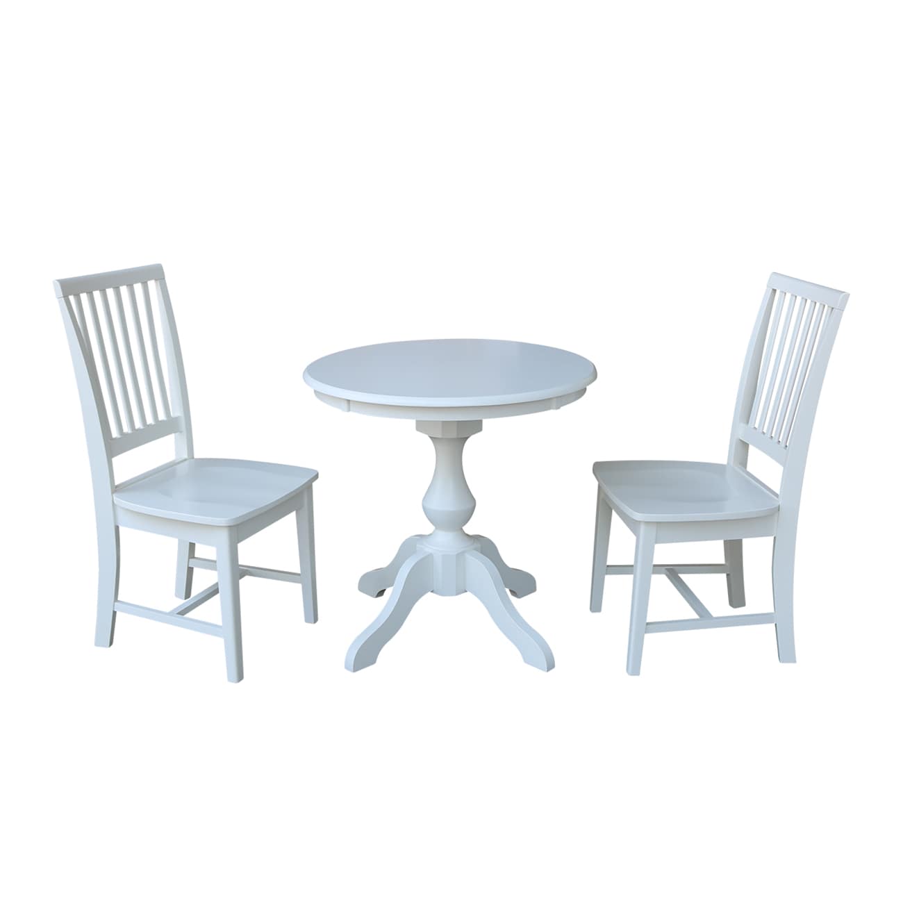 International Concepts K08-30RT-11B-C265-2 White Casual Dining Room Set with Round Table (Seats 2)