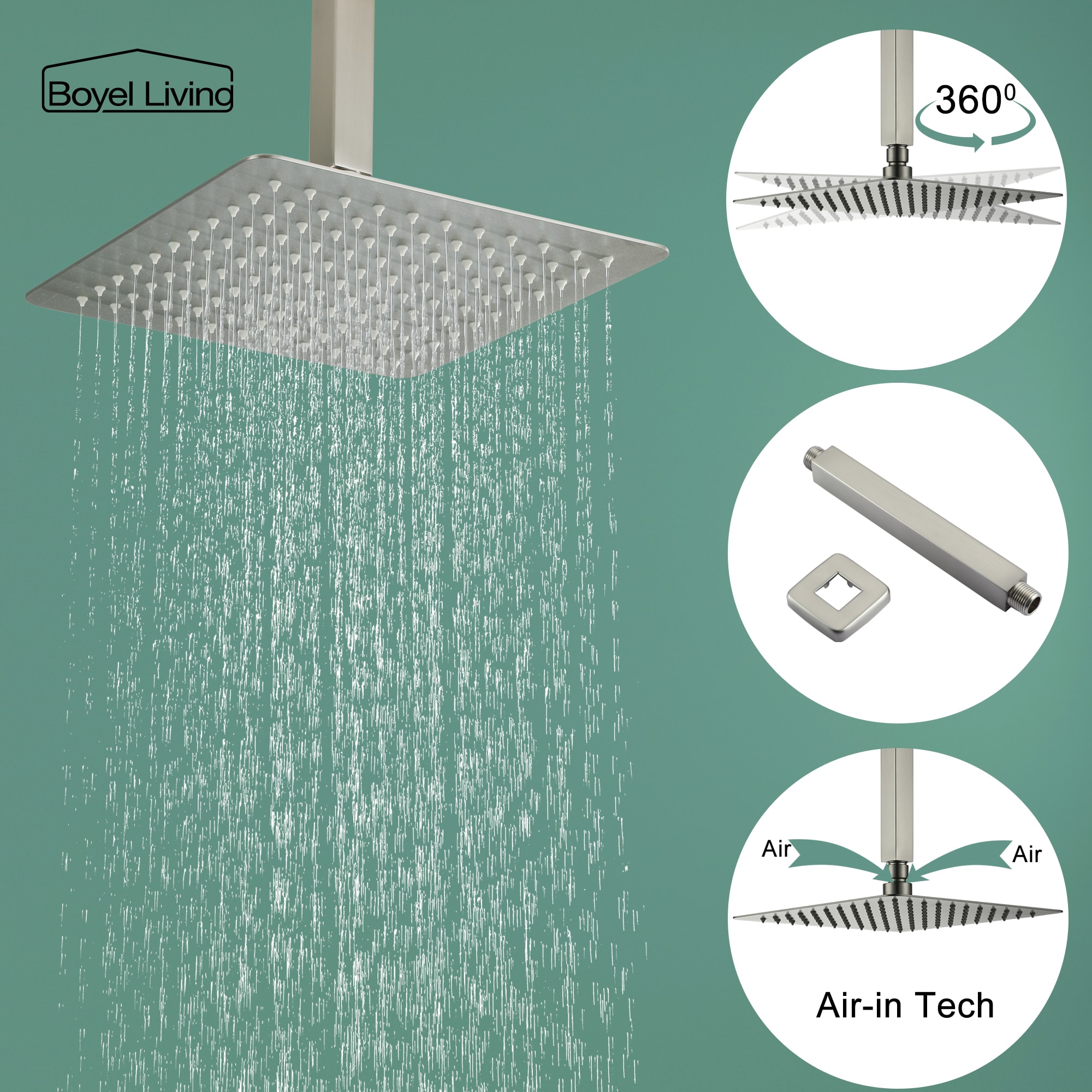 CASAINC AM-N101-RO-MB Showerhead-Bar-Panels - View #2