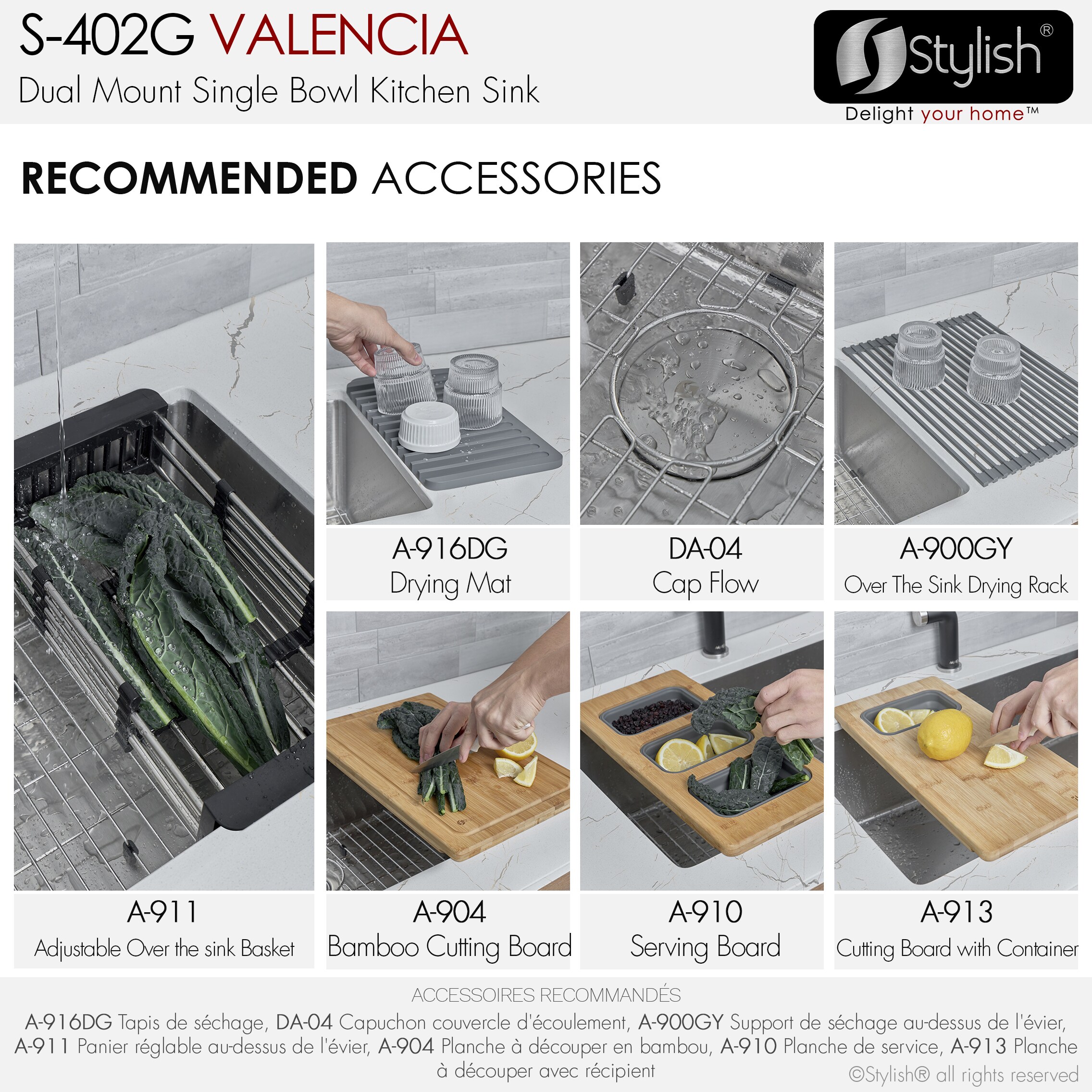 Stylish S-402G1 Kitchen-Sinks - View #10