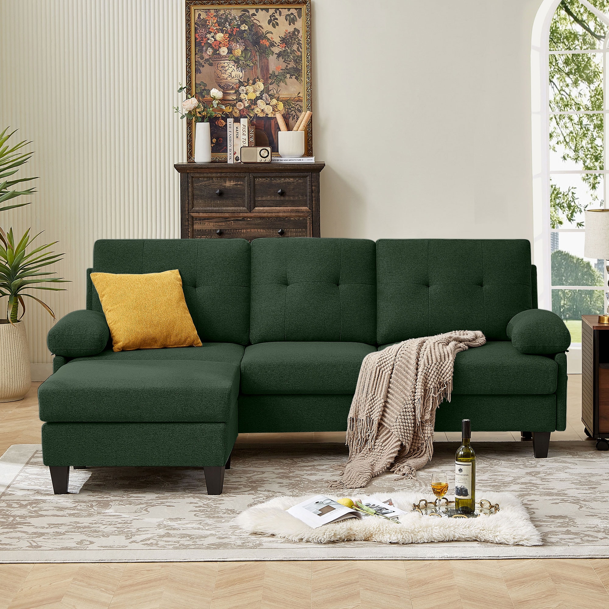 Jarenie YMX08BK 86.22 Modern Green 4 -seater Sofa
