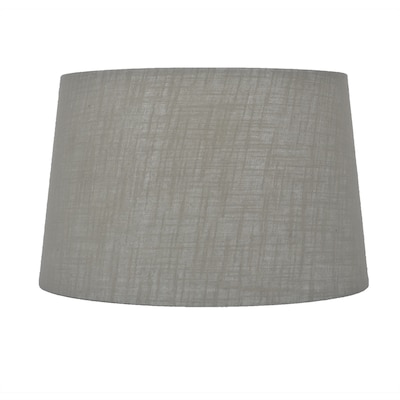 Gray Fabric Drum Lamp Shade, 15 Inch White Drum Lamp Shader