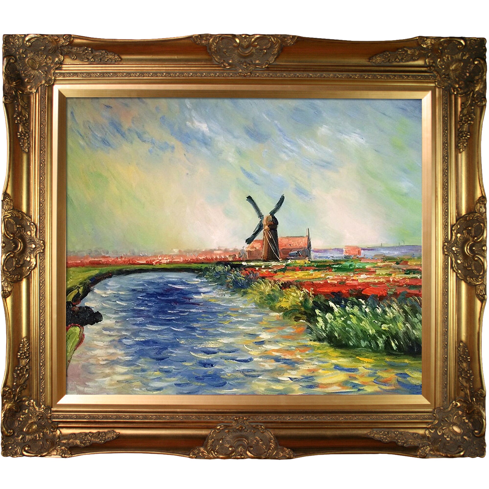 Claude Monet Prints, Tulip Fields with the Rijnsburg Windmill, Canvas ...