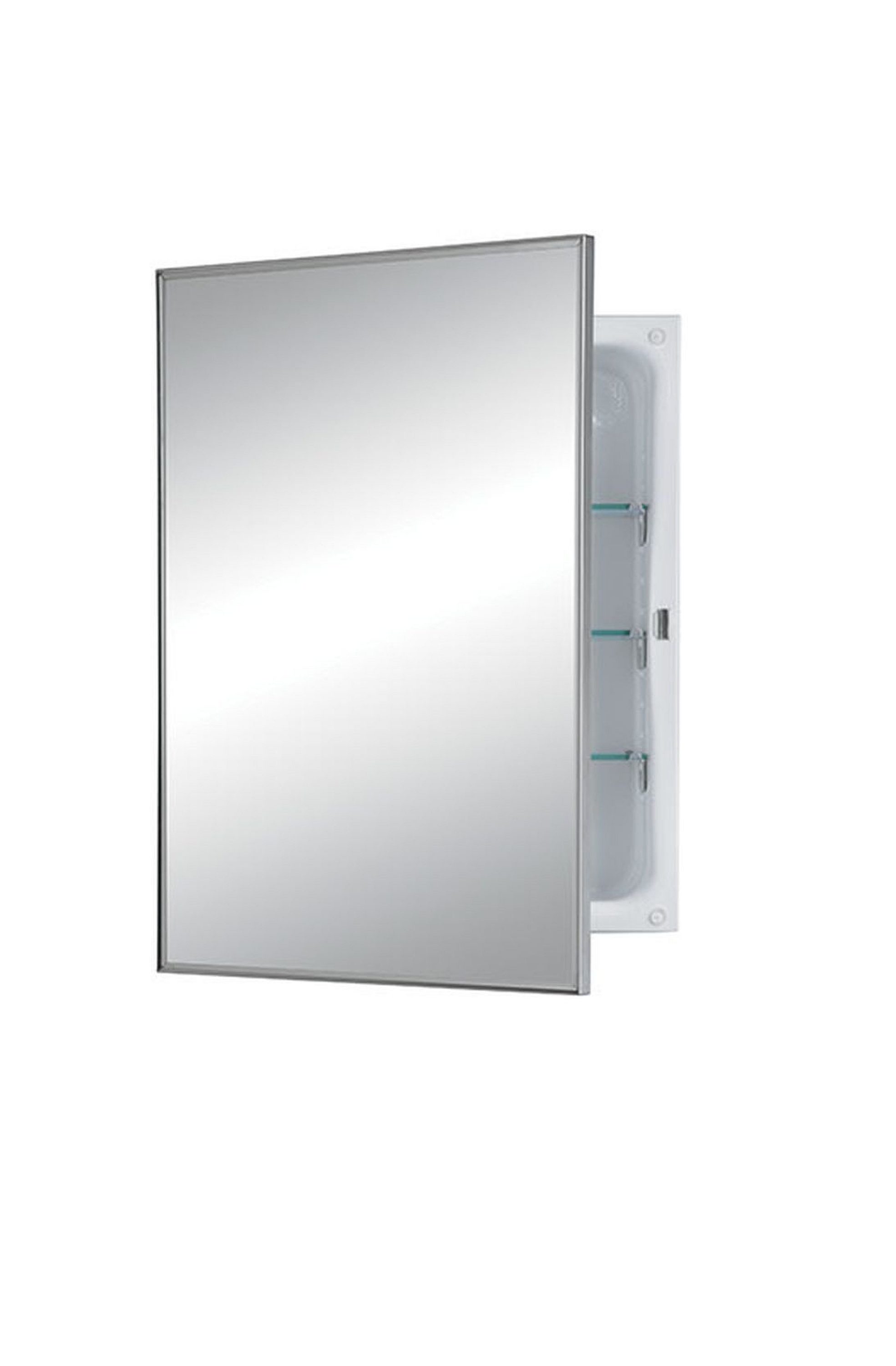 Jensen Modular Shelf 16-in x 26-in Recessed Mount Stainless Steel Mirrored  Medicine Cabinet at