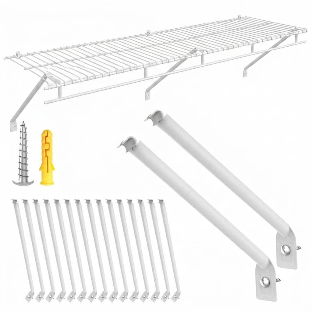 Aoibox  18 7 Inch Wire Shelf Support Brackets for 16 Inch Closet Shelving Epoxy Coated Steel Set of 12