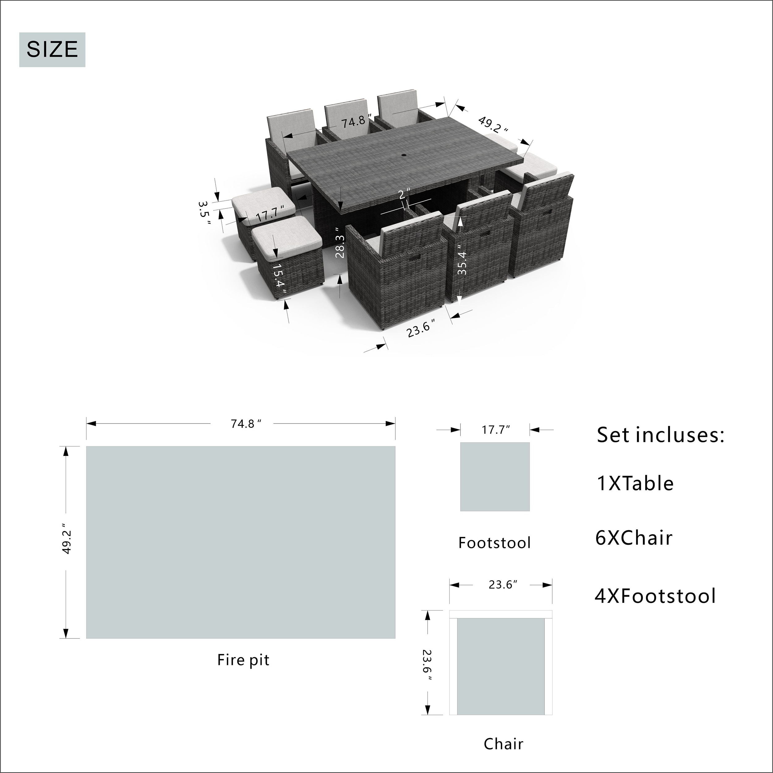 Moda Furnishings CMAD-3234-GR Patio-Dining-Sets - View #11