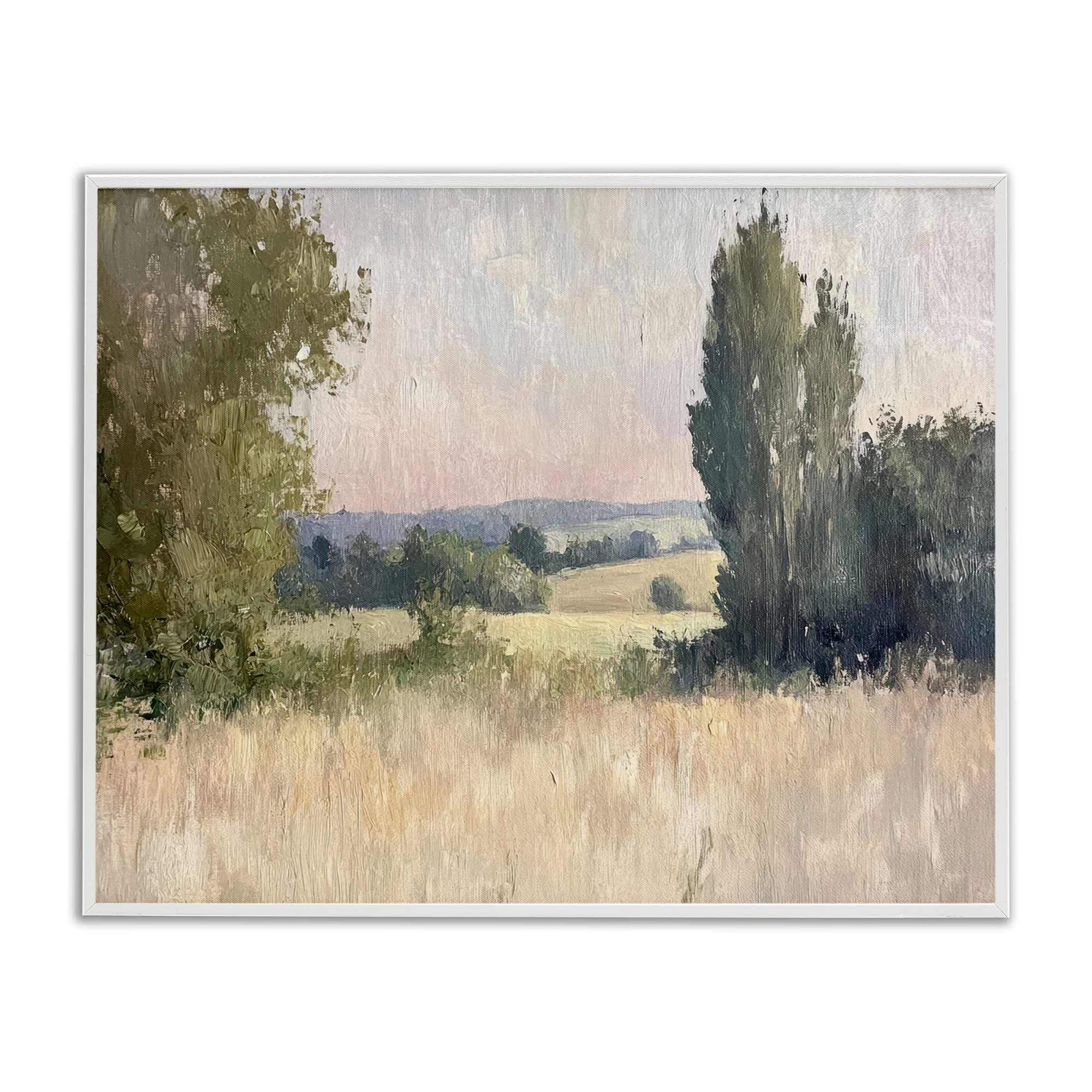 Stupell Industries BT-804-WFR-11X14 Tranquil Abstract Countryside White Framed Giclee Art By Petal Prints Design 14 x 11