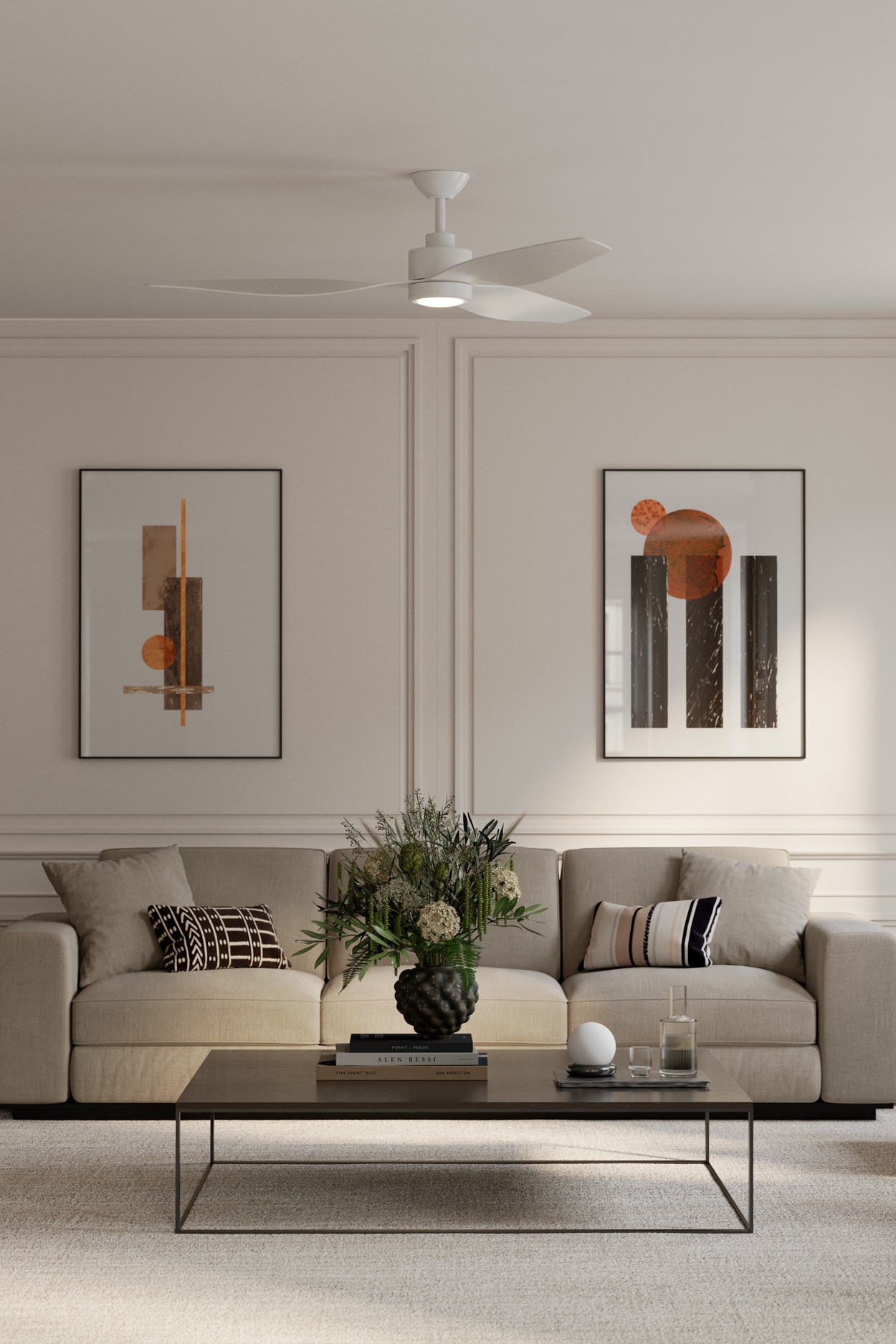 Minka Aire Norwynd Coastal Rated 60-in Flat White LED Uncovered Outdoor Ceiling Fan With Light and Remote Control Included Sansujyuku sansujyuku.com