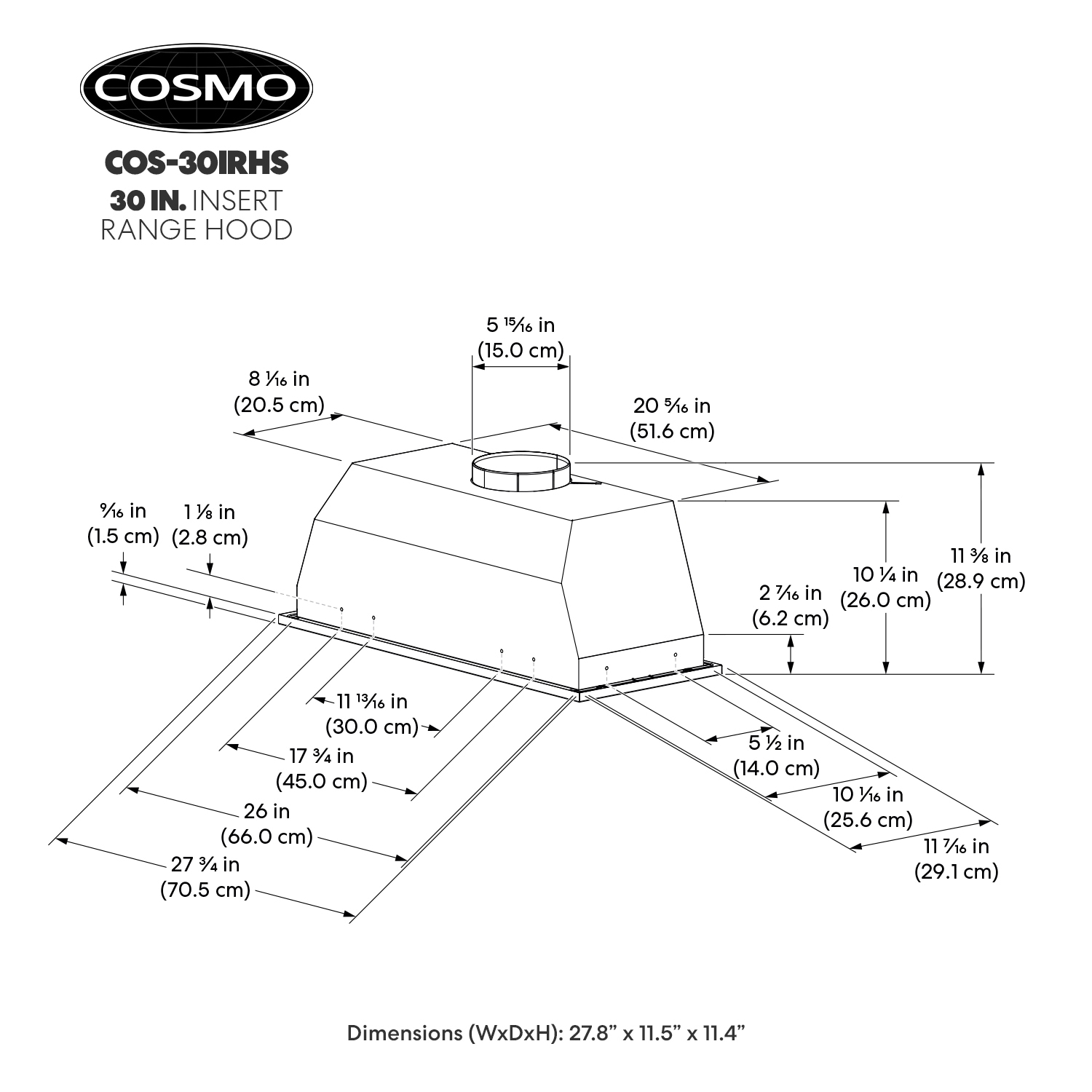 Cosmo COS-30IRHS Undercabinet-Range-Hoods - View #6
