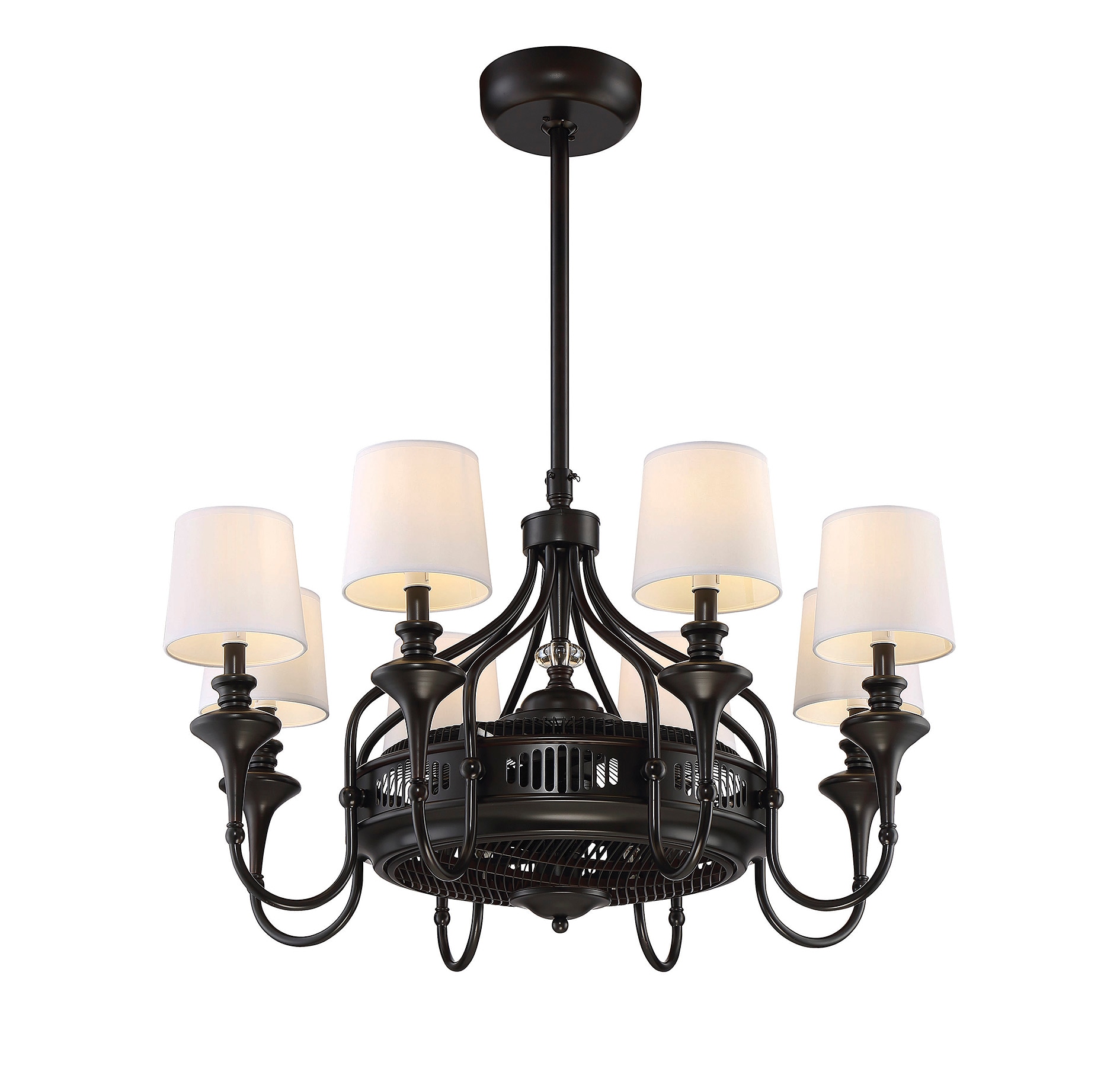 Brisa 8-Light English Bronze Chandelier with Remote
