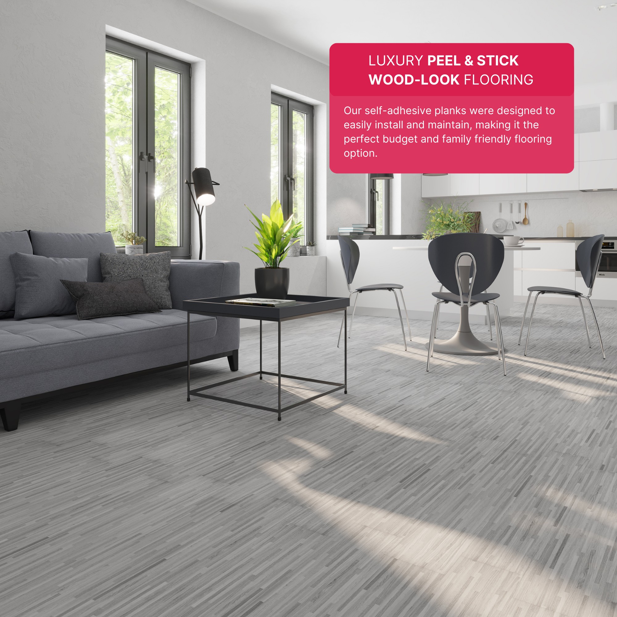 Lucida Surfaces BaseCore Nero 12 Mil x 6 in. W x 36 in. L Peel and Stick Waterproof Luxury Vinyl Plank Flooring (54 sqft/case)