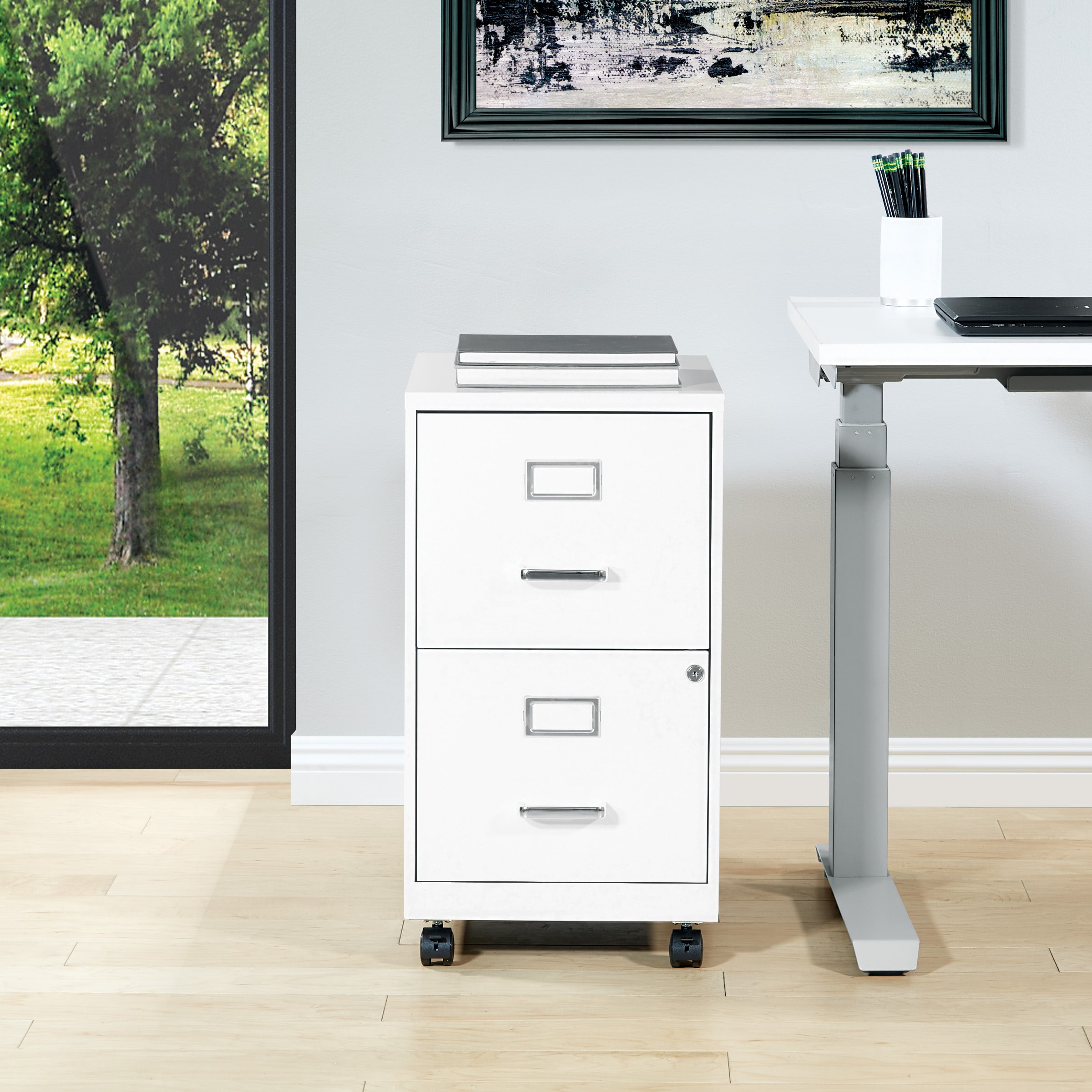 Office Star Products CF2DRM-11 Metal White 2 -Drawer 14.25-in File Cabinet
